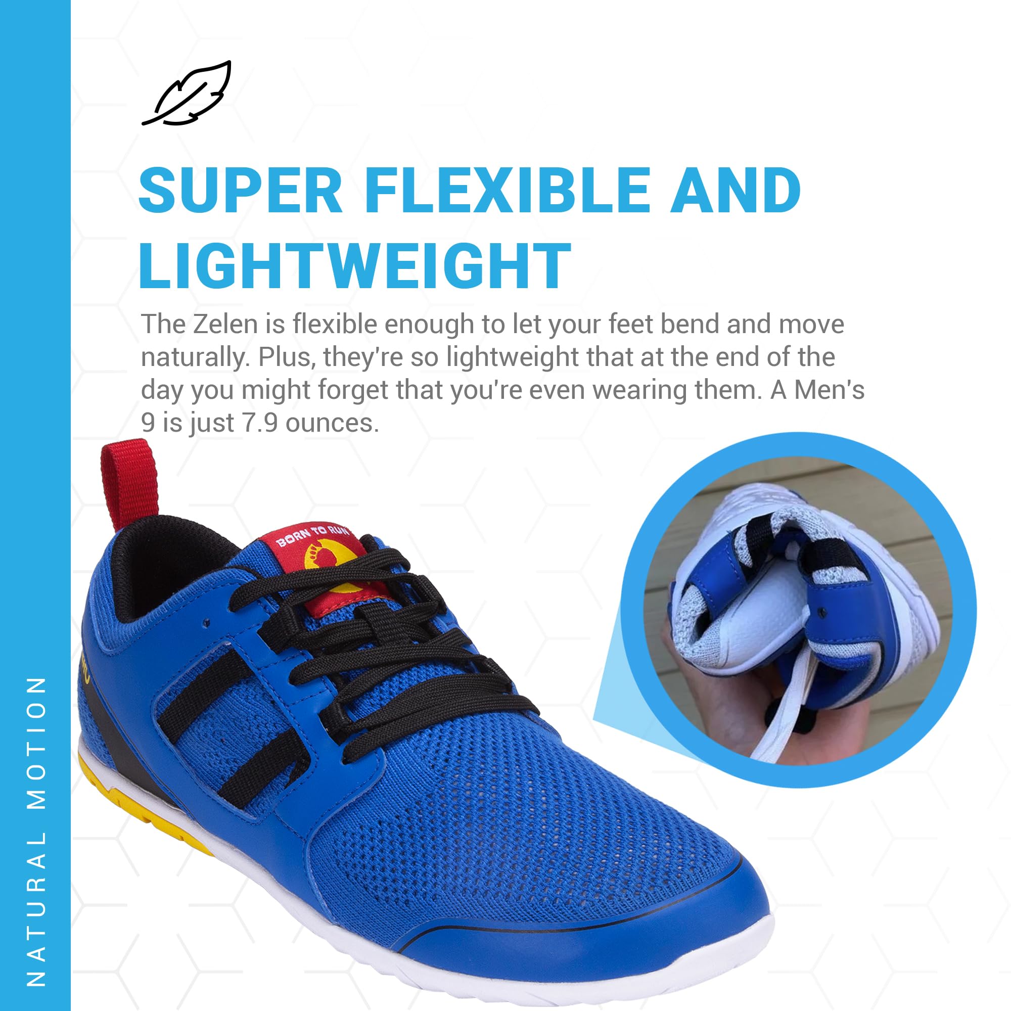 Xero Shoes Zelen Men's Barefoot Zero Drop Running Shoes - Lightweight & Flexible with Removable Insole for Natural Movement | Trail Running, Gym Workouts & Everyday Wear