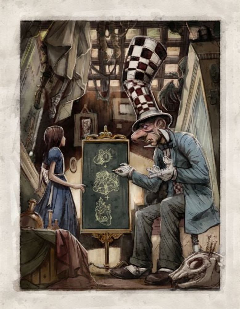 Hatter's Quest - Alice in Wonderland Art Print | Vintage Style Wall Decor for Living Room, Bedroom & Office | Unique Gift for Tea Party & Fantasy Lovers