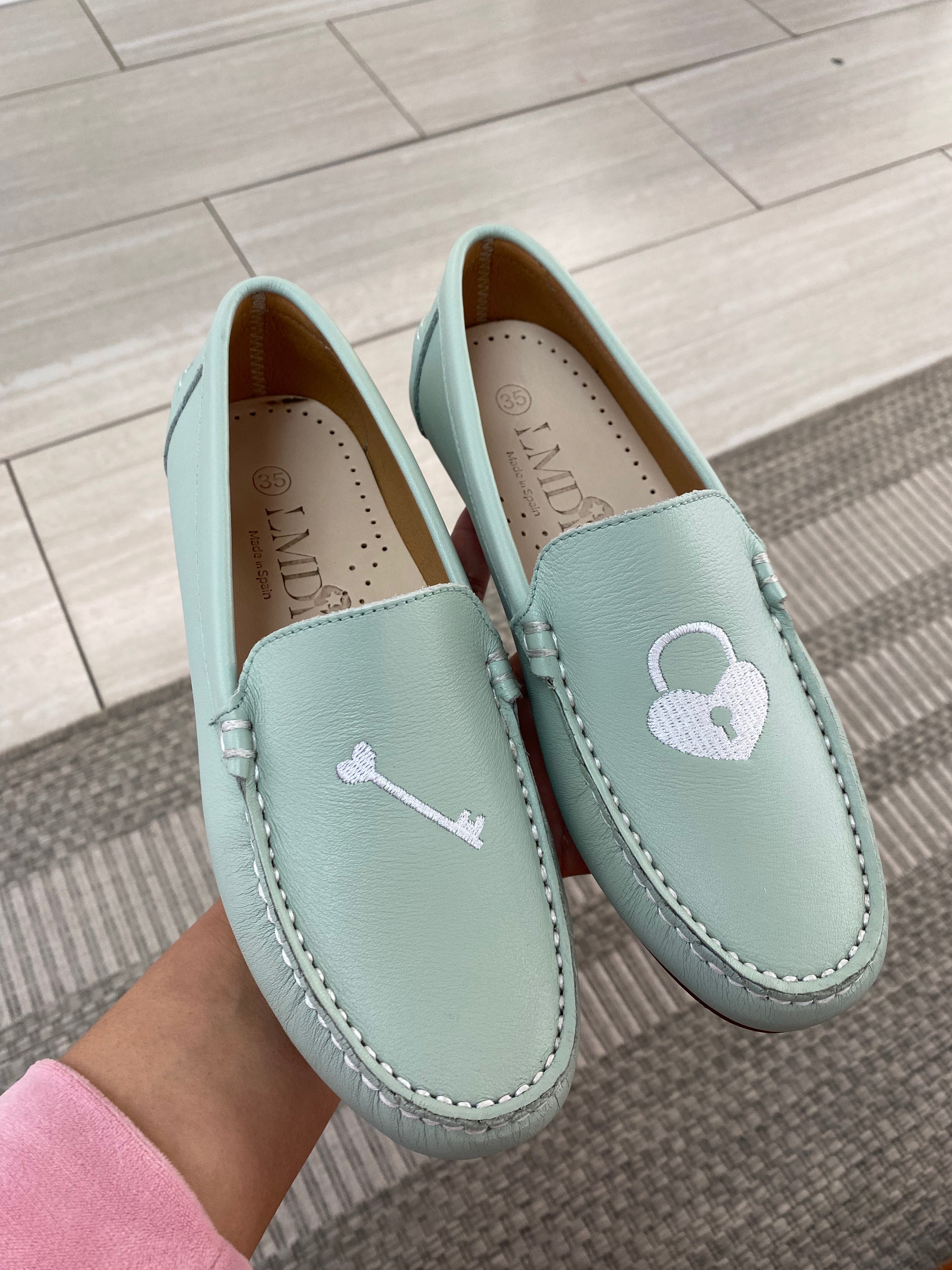 LMDI Mint Lock and Key Loafer Shoes for Women - Comfortable Slip-On Loafers with Secure Lock Design - Perfect for Office, Travel & Casual Wear