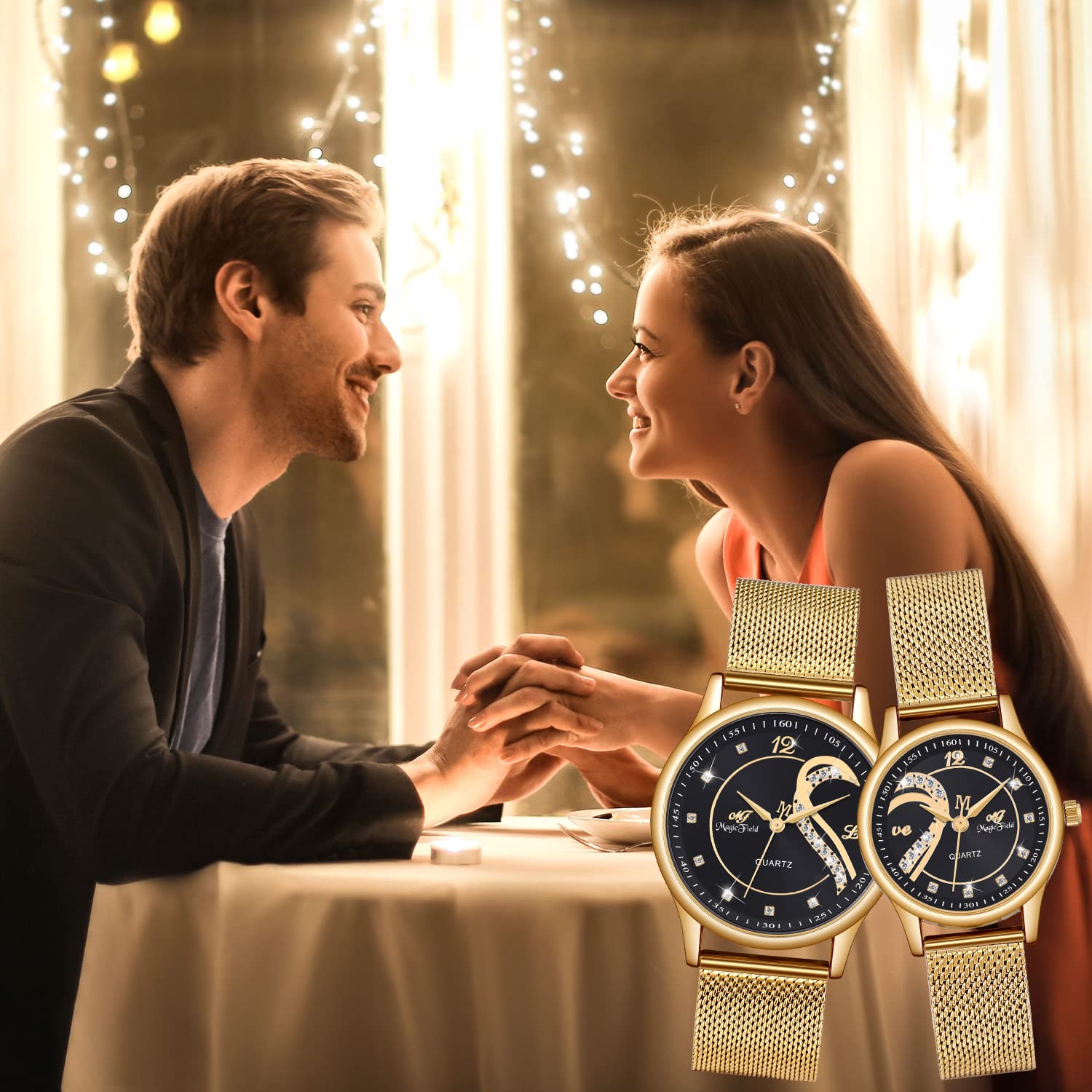 ManChDa His and Her Couple Watches Set - Matching Love Watches for Couples - Perfect for Anniversaries, Weddings & Romantic Gifts