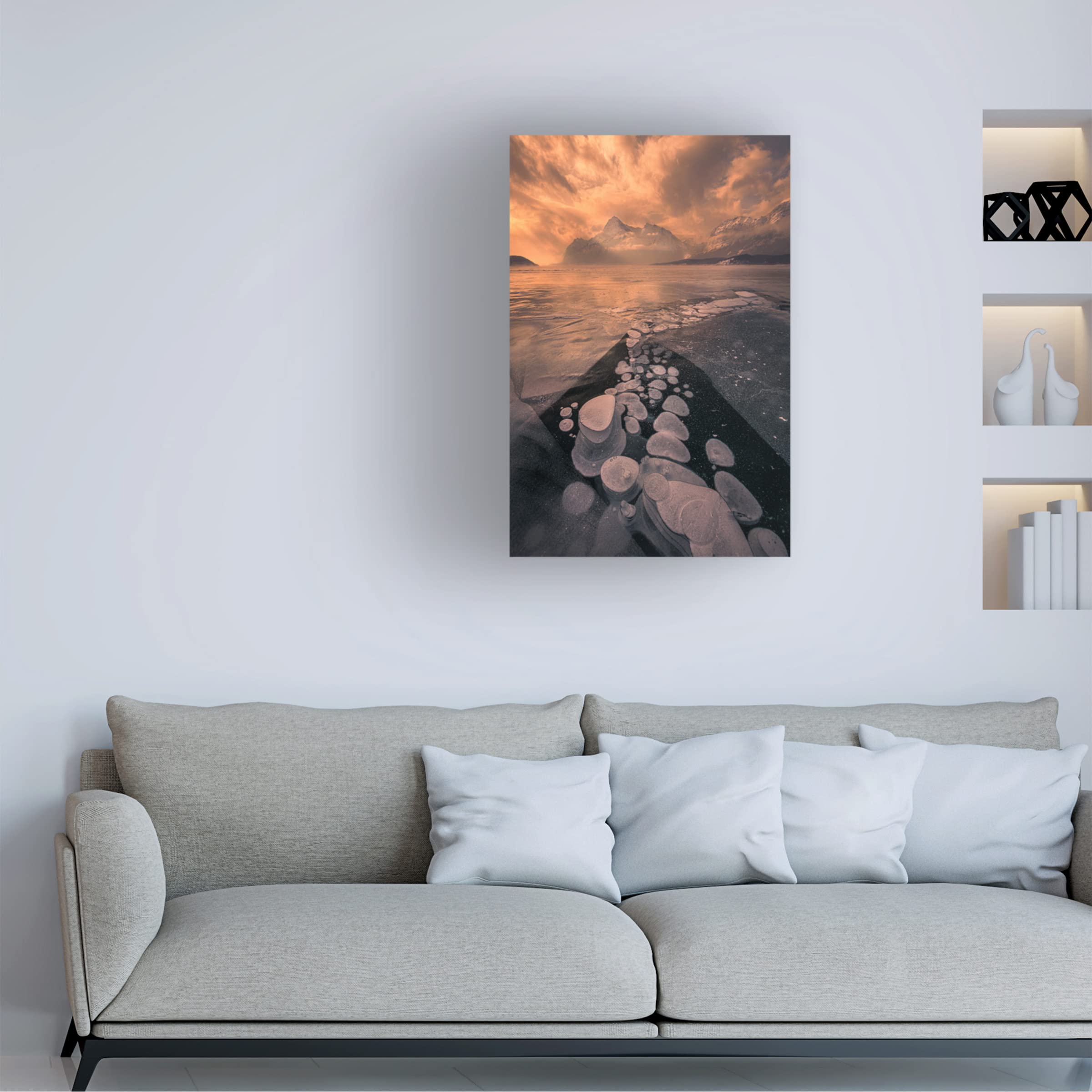 Trademark Fine Art 'Ice Meets Fire' Canvas Wall Art by James S Chia - Modern Home Decor for Living Room, Bedroom & Office