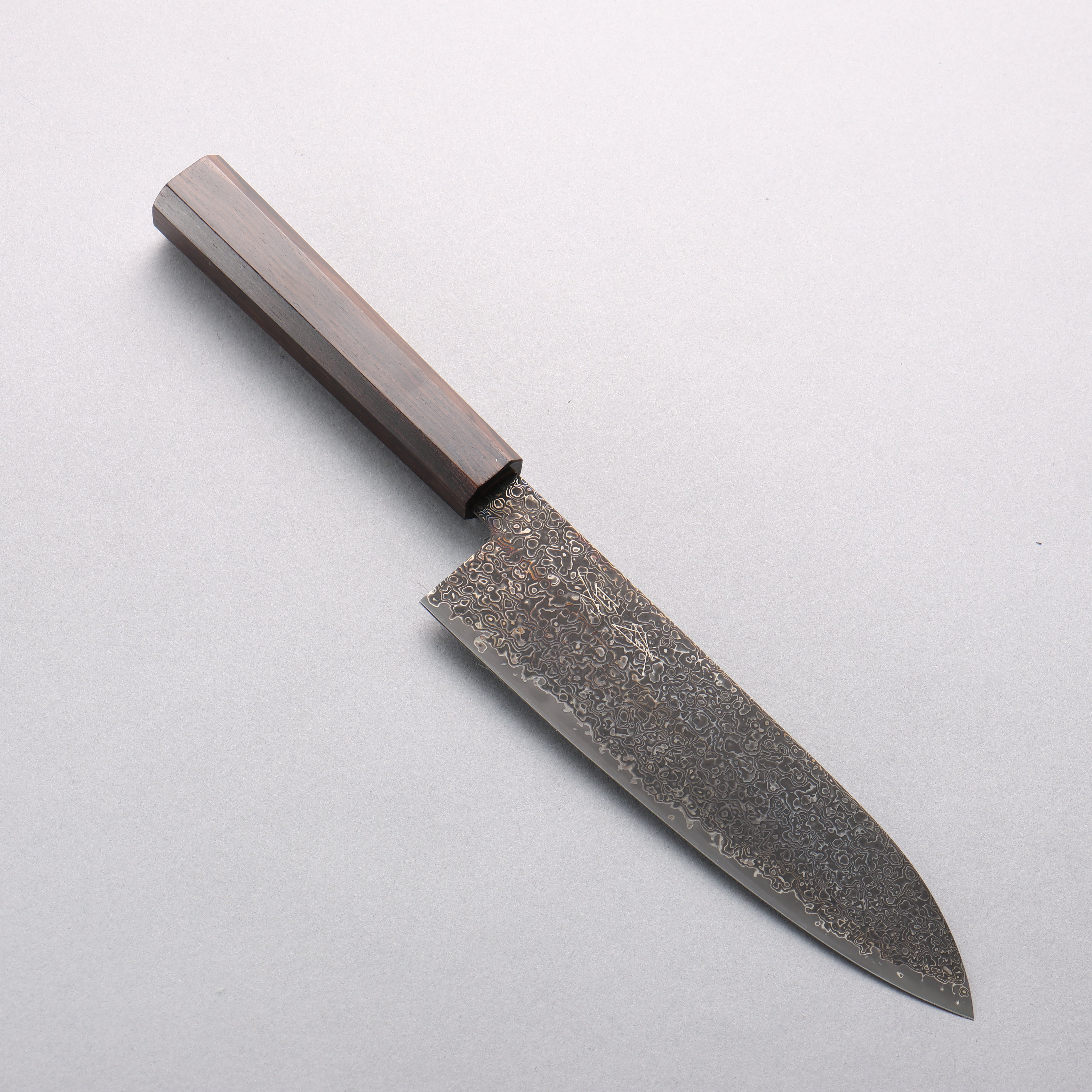 Premium Seisuke SG2 Black Damascus Santoku Knife 180mm - Japanese High Carbon Steel Blade with Ebony Wood Handle - Perfect for Slicing, Dicing, and Chopping Vegetables, Meat, and Fish