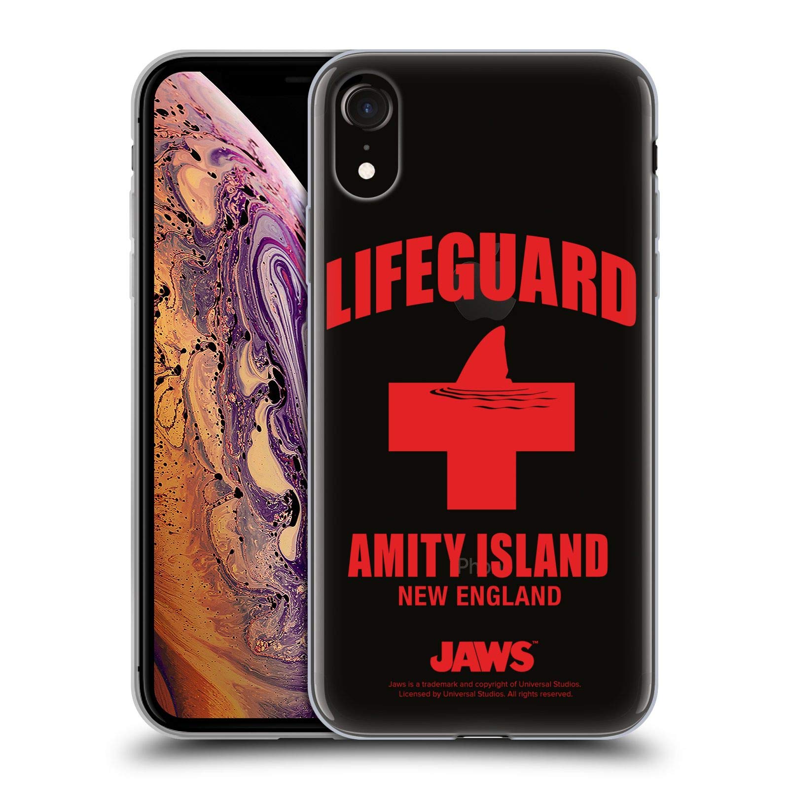 Officially Licensed Jaws Lifeguard iPhone XR Case - Soft Gel Phone Cover with Key Art Design - Perfect for Beach, Pool & Summer Protection