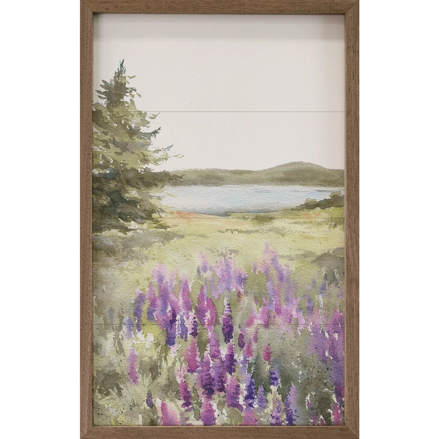 Lupines Along Lake Tahoe - Stunning Wood Framed Wall Art Print for Home & Office Decor | Nature Landscape Painting | Perfect for Living Room, Bedroom or Gift