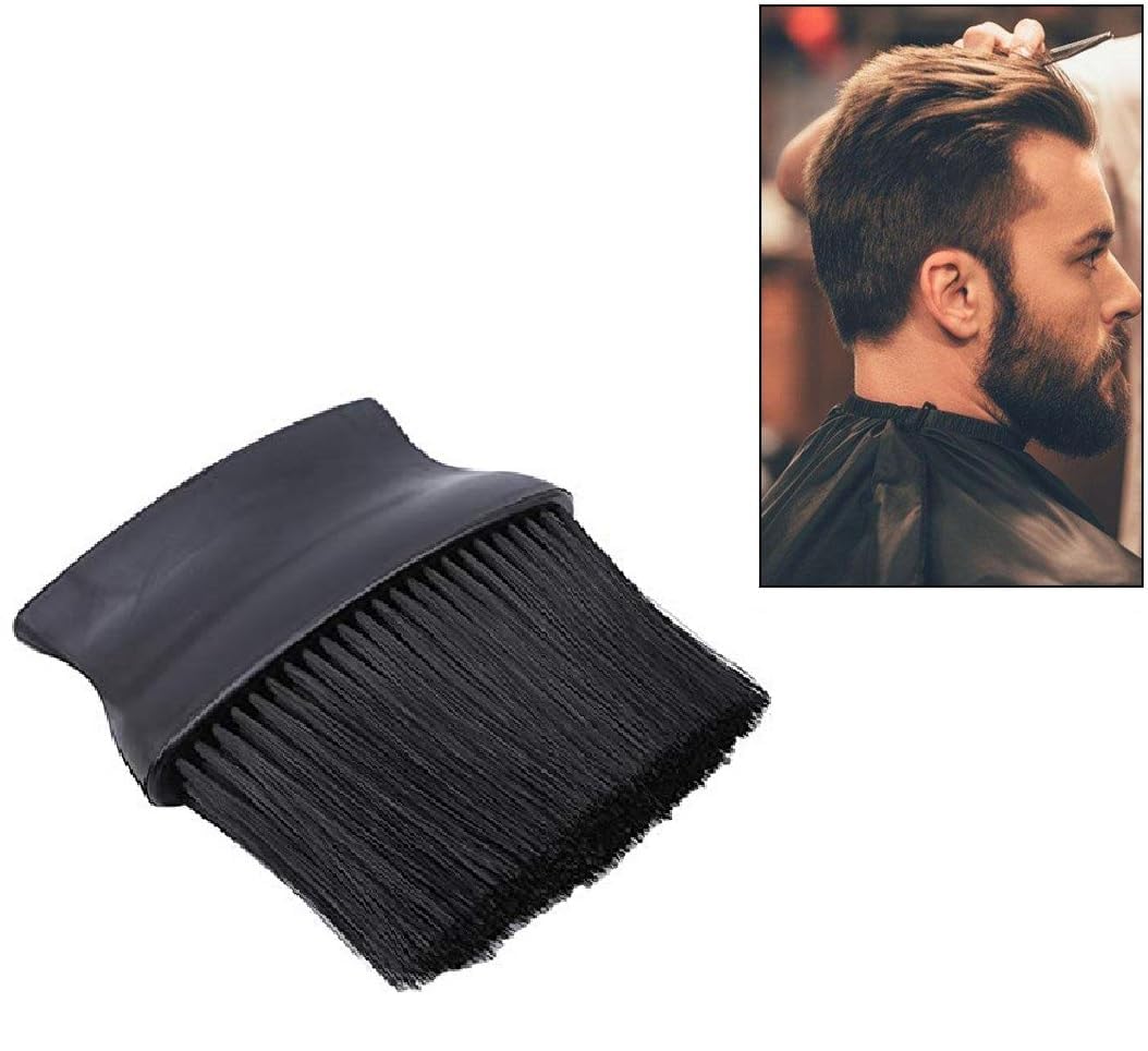 Professional Barber Neck Duster Brush for Hair Cutting - Soft Bristle Neck Cleaning Brush for Salon & Home Use - Black Barber Tool for Stylists & DIY Haircuts - Perfect for Removing Hair Clippings After Trims