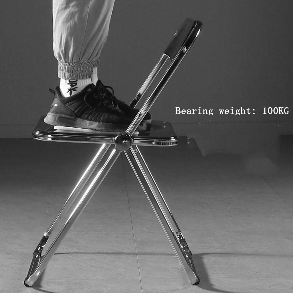 Modern Acrylic Vanity Makeup Chair - Minimalist Folding Stool for Bedroom, Dressing Room & Salon (Amber, 46.5x47x74cm) - Perfect for Makeup, Hair Styling & Relaxing