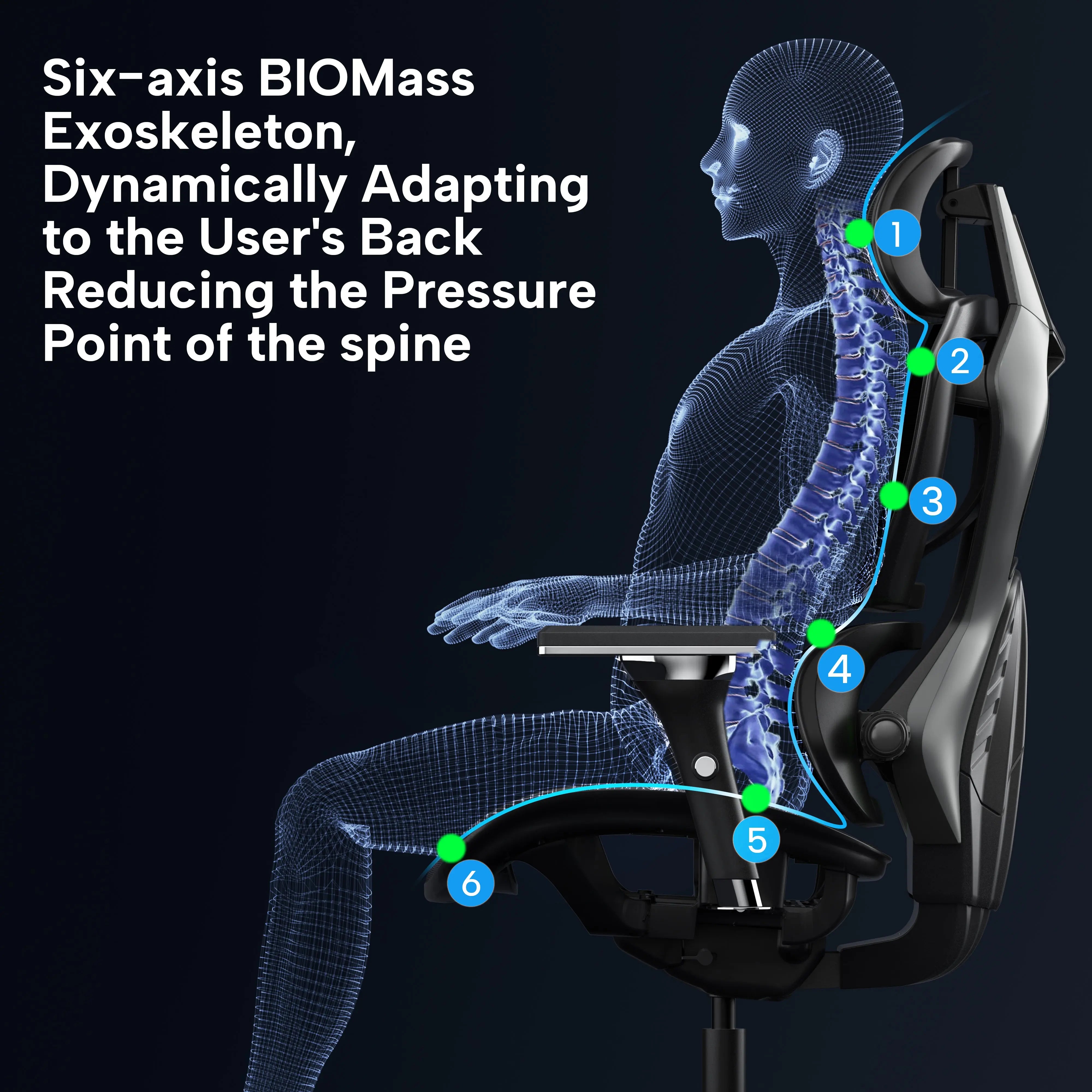 Typhon Hybrid Ergonomic Gaming Chair - Adjustable Lumbar Support & Headrest for PC, Office & Console Gaming - Comfortable Racing Style Chair for Long Hours of Work or Play