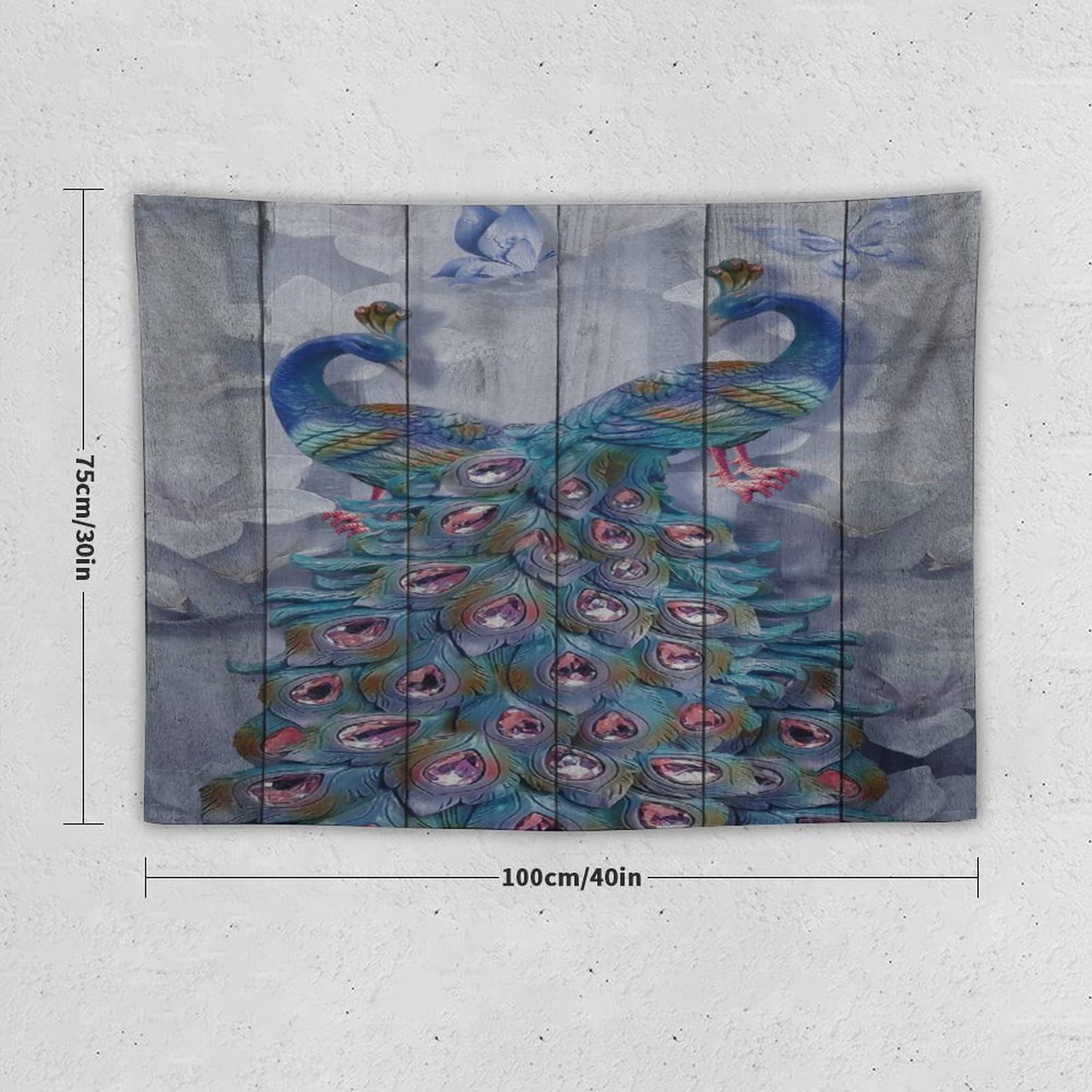 AtFlowerey Green Feather Animal Wall Hanging Tapestry - Soft Polyester Bedroom Decor for Women & Teens - Perfect for Bedroom, Living Room Wall Art & Bohemian Tablecloth