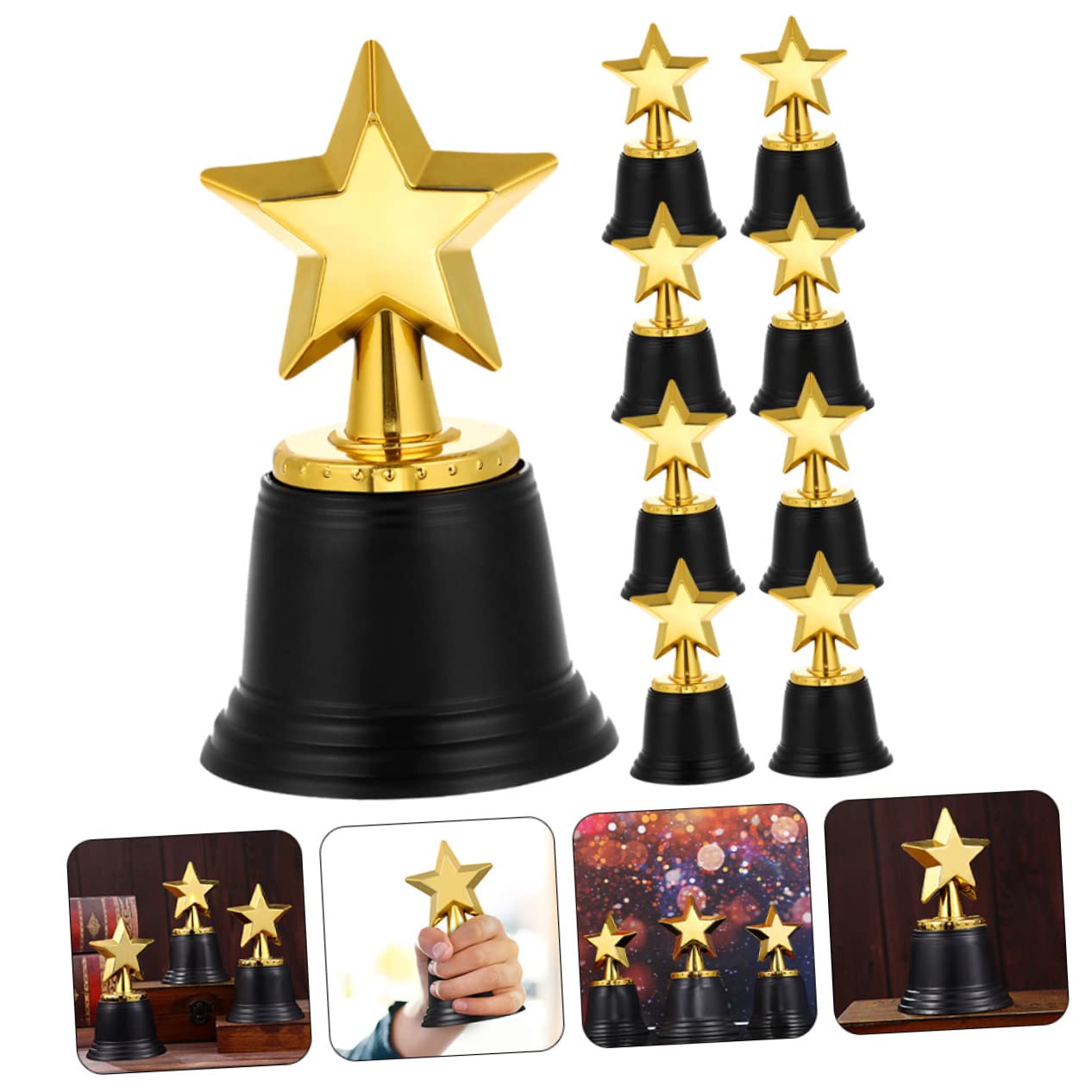 Yardwe 36 Pcs Plastic Star Trophy Sports Toys - Kids Classroom Awards, Party Prizes & Sports Decorations - Perfect for School Rewards, Birthday Party Favors & Sports Day Events