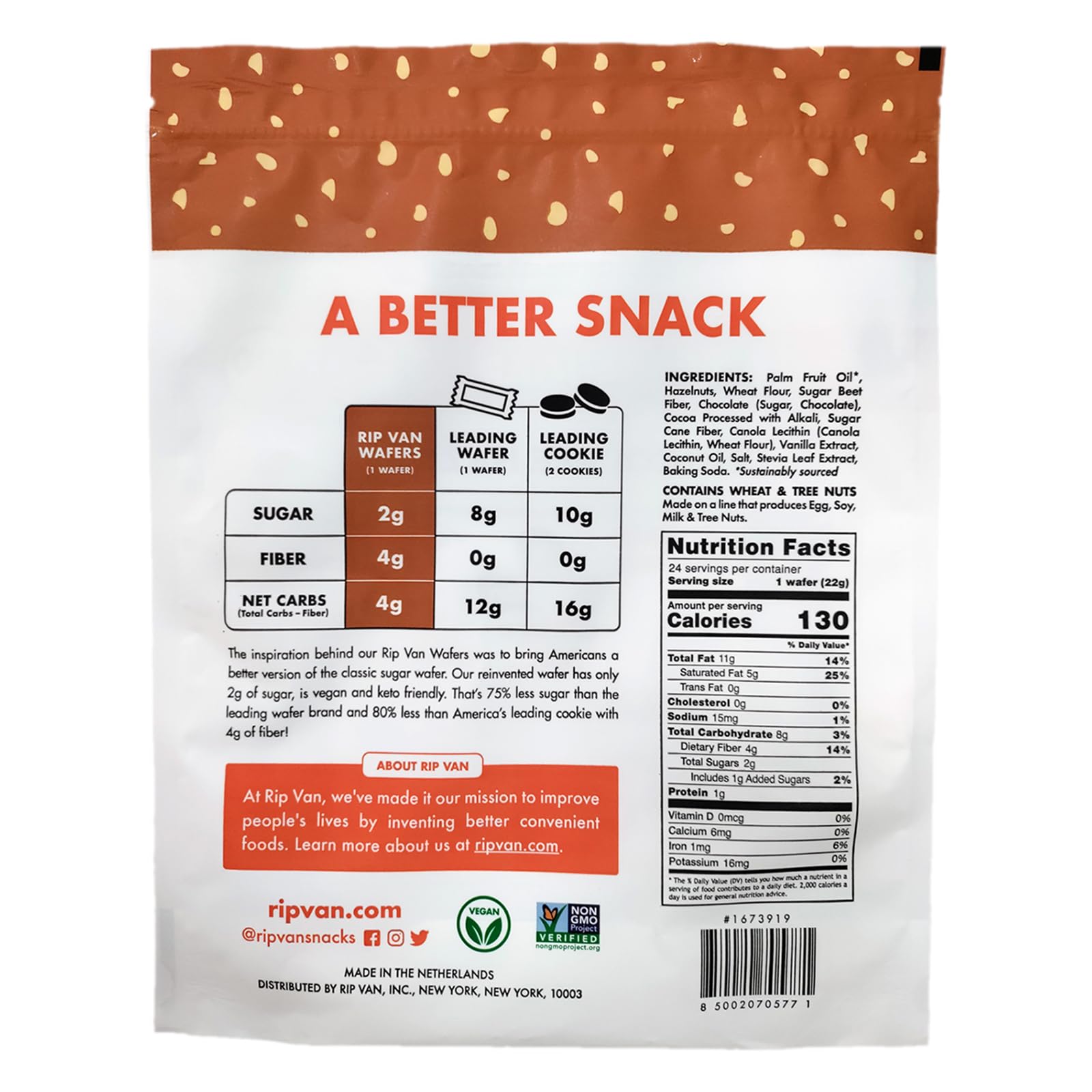 Premium Chocolate Hazelnut Wafers - Crunchy Biscuit Cookies with Rich Cocoa & Nutty Flavor - Perfect for Snacking, Gifts & Coffee Pairing