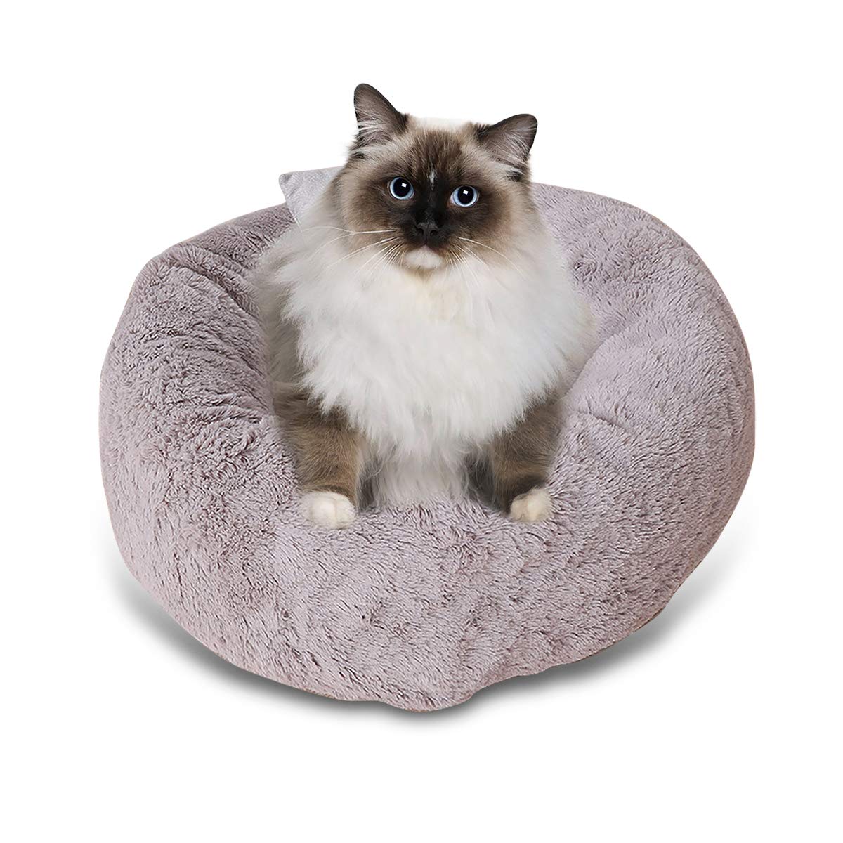 Round Cat Bed & Dog Bed - Soft & Cozy Pet Bed Machine Washable for Indoor & Outdoor Use - Perfect for Couch, Floor & Travel
