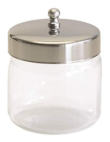 Grafco 5x5 Inch Glass Storage Jars with Airtight Aluminum Lids - Set of 6 (3462) | Perfect for Pantry Organization, Spice Storage & DIY Crafts