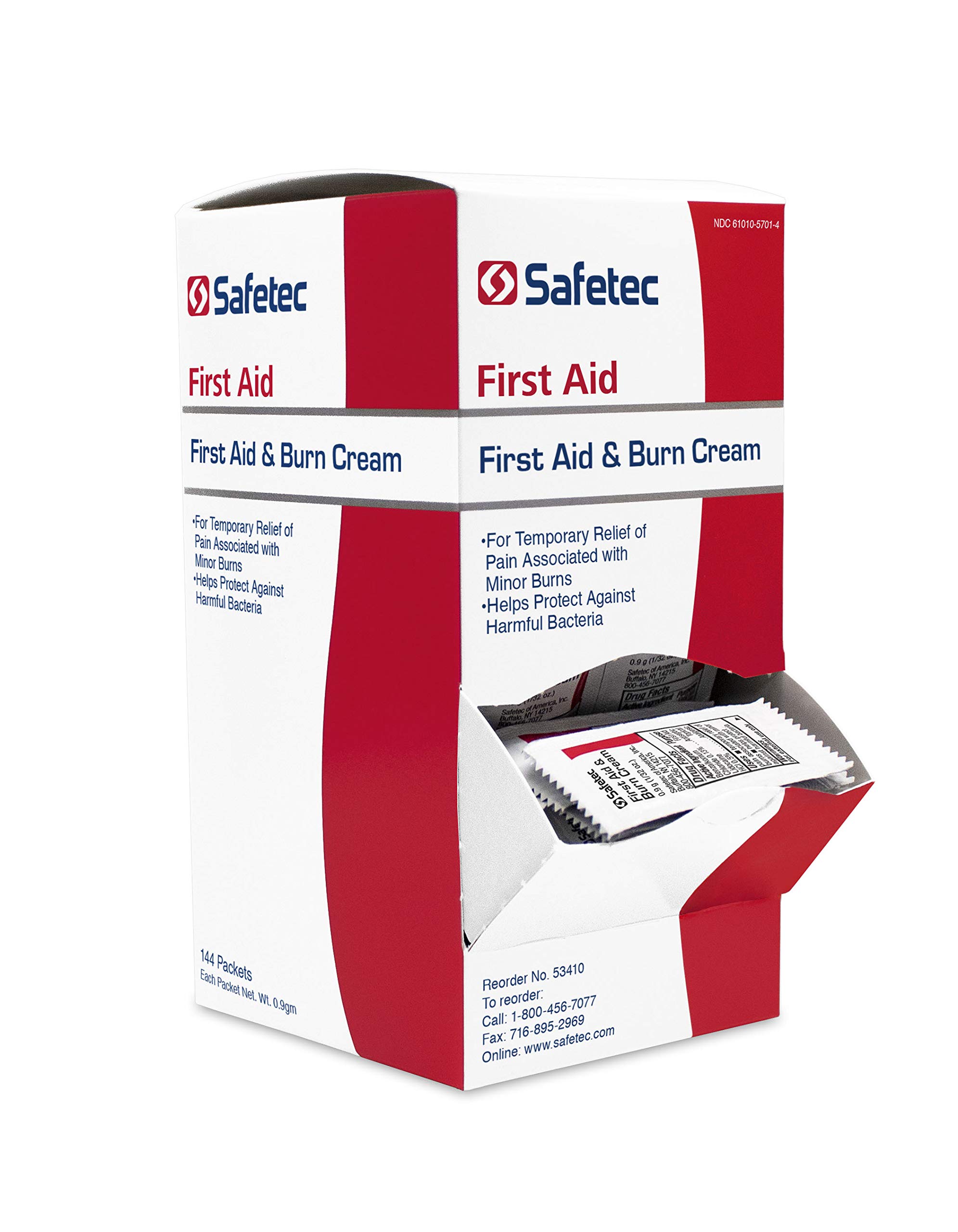 Safetec 267479 First Aid and Burn Cream - 144 Pack | Fast Relief for Minor Cuts, Burns & Skin Irritations | Ideal for Home, Office & Travel First Aid Kits