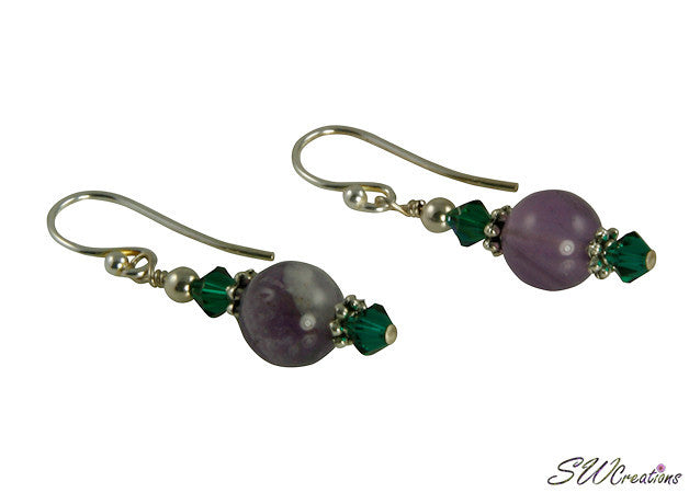 Emerald Green Fluorite Gemstone Earrings for Women - Natural Healing Crystal Jewelry for Energy Balancing & Chakra Alignment - Perfect for Meditation, Yoga & Spiritual Gifts