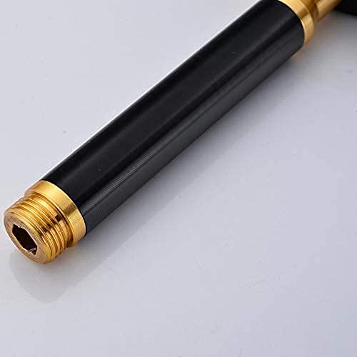 High Pressure Shower Head - Round Gold & Black Handheld Shower with Water Saving Technology for Bathroom, Spa & Relaxation