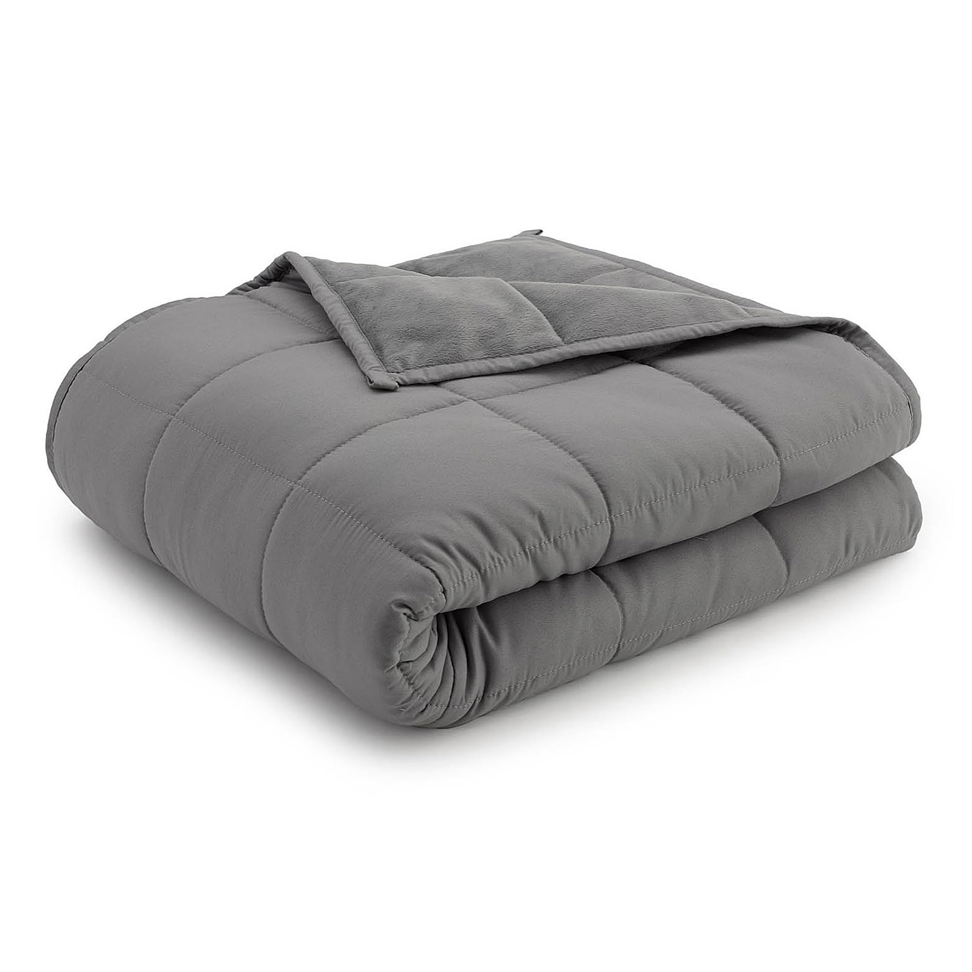 Luxury Reversible Weighted Blanket for Adults - 12lb Heavy Blanket (Queen, King, Twin Size) - Grey - Perfect for Stress Relief, Anxiety & Better Sleep