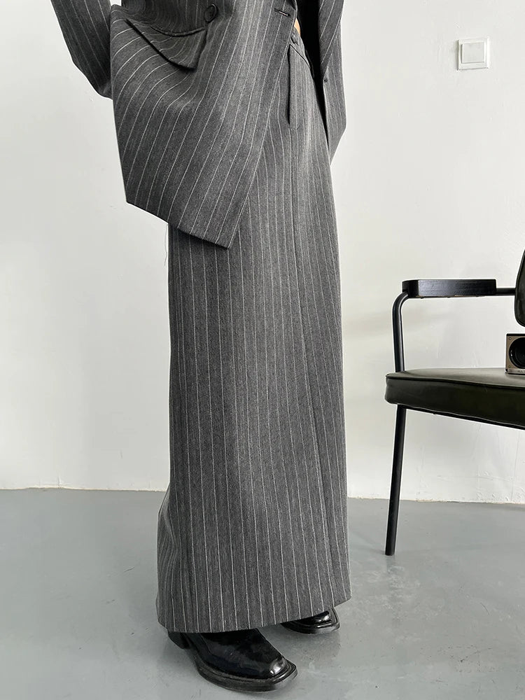 Elegant High Waist A-Line Skirt for Women - Striped & Solid Minimalist Skirt | Fashionable Office Wear & Casual Outfit