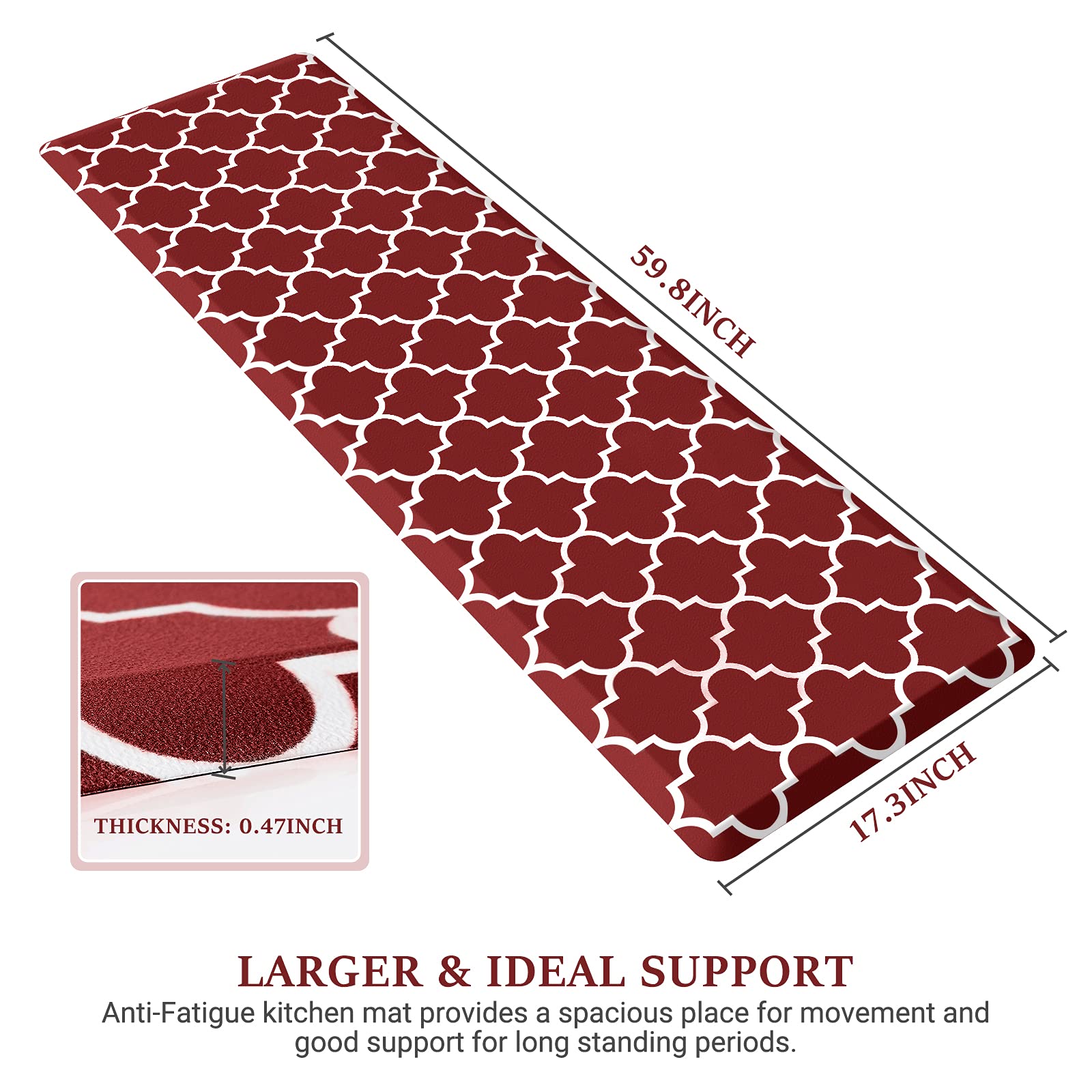 WISELIFE Anti-Fatigue Kitchen Mat - 17.3