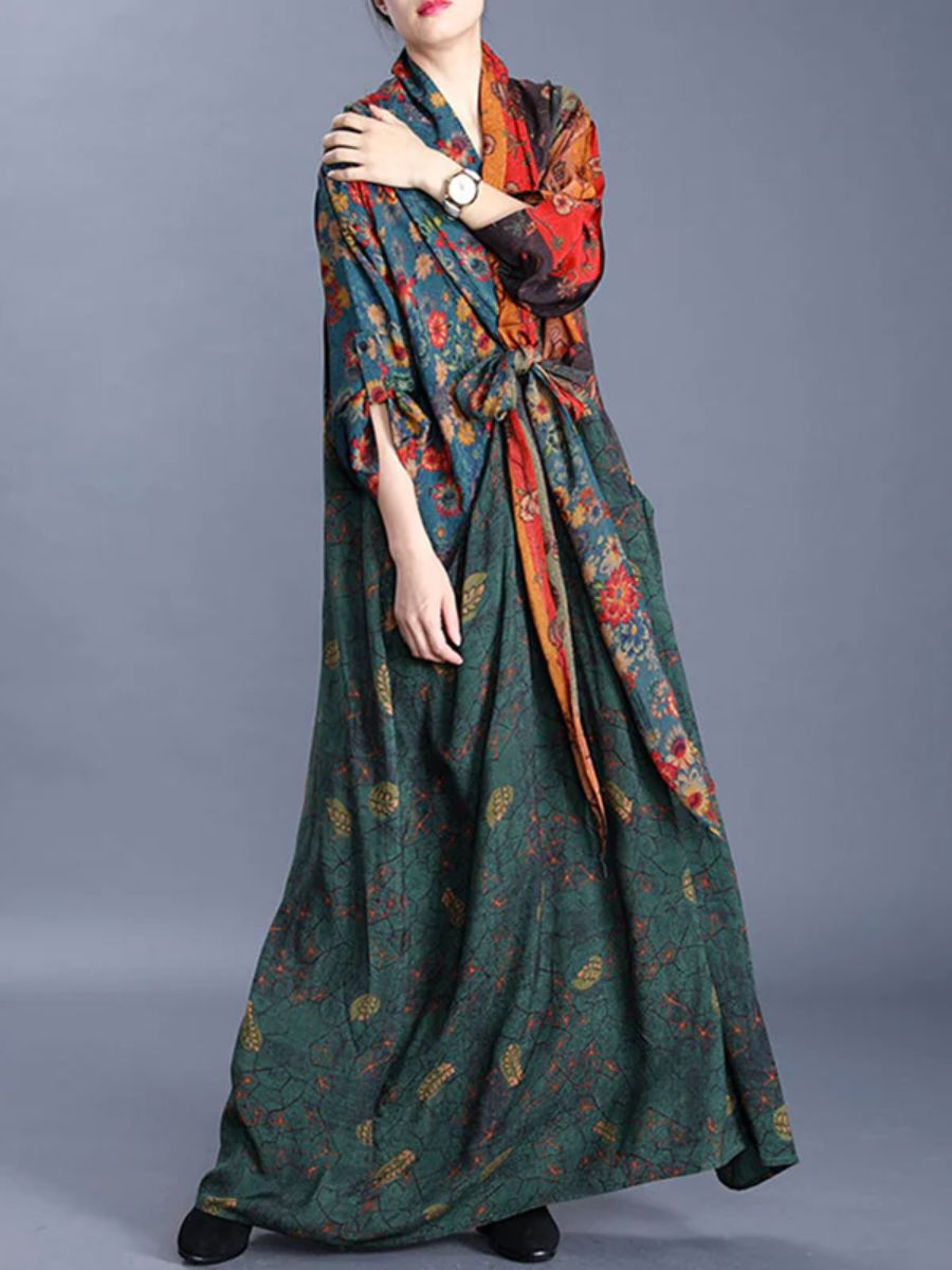 Plus Size V-Neck Printed Lace Insert Dress for Women - Elegant Floral Summer Dress for Parties, Weddings & Special Occasions