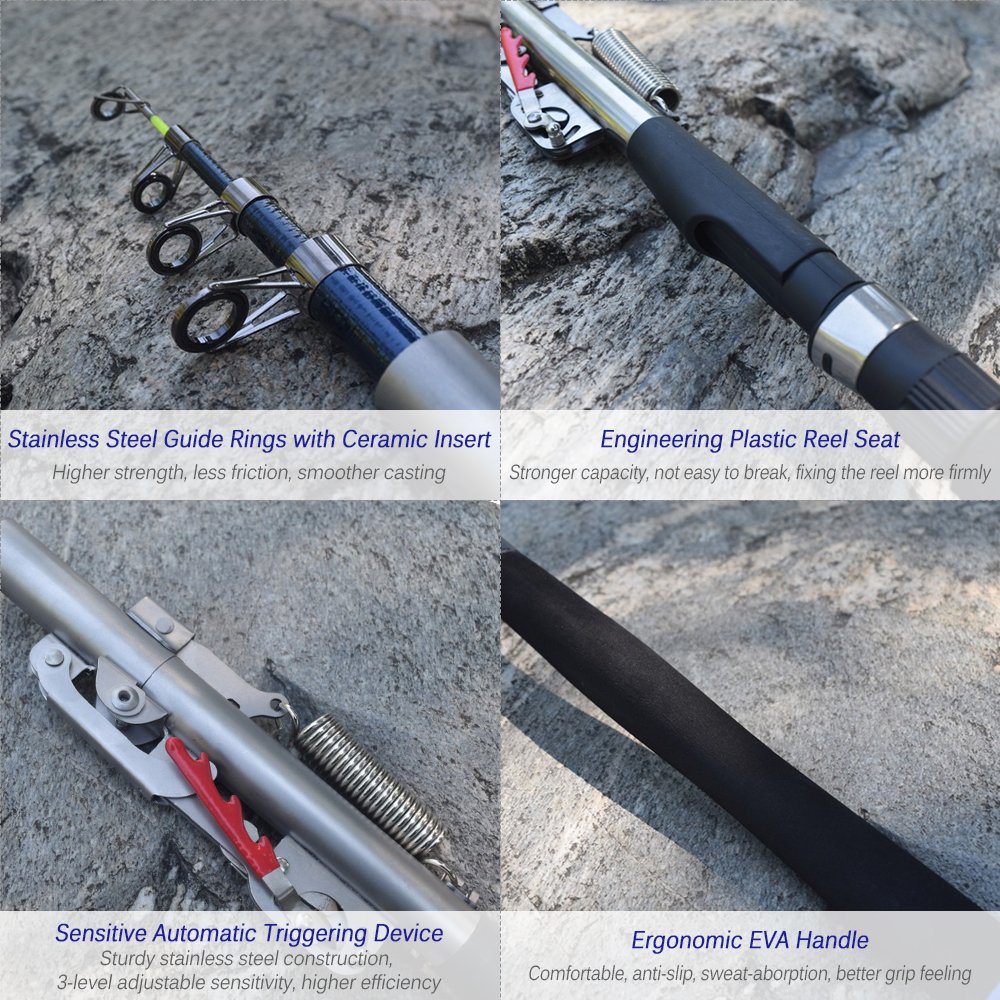 Lixada 3.0m Automatic Telescopic Fishing Rod - Adjustable Lightweight Carbon Fiber Pole for Sea, River, Lake & Pool Fishing | Perfect for Bank Stick Fishing & Outdoor Adventures