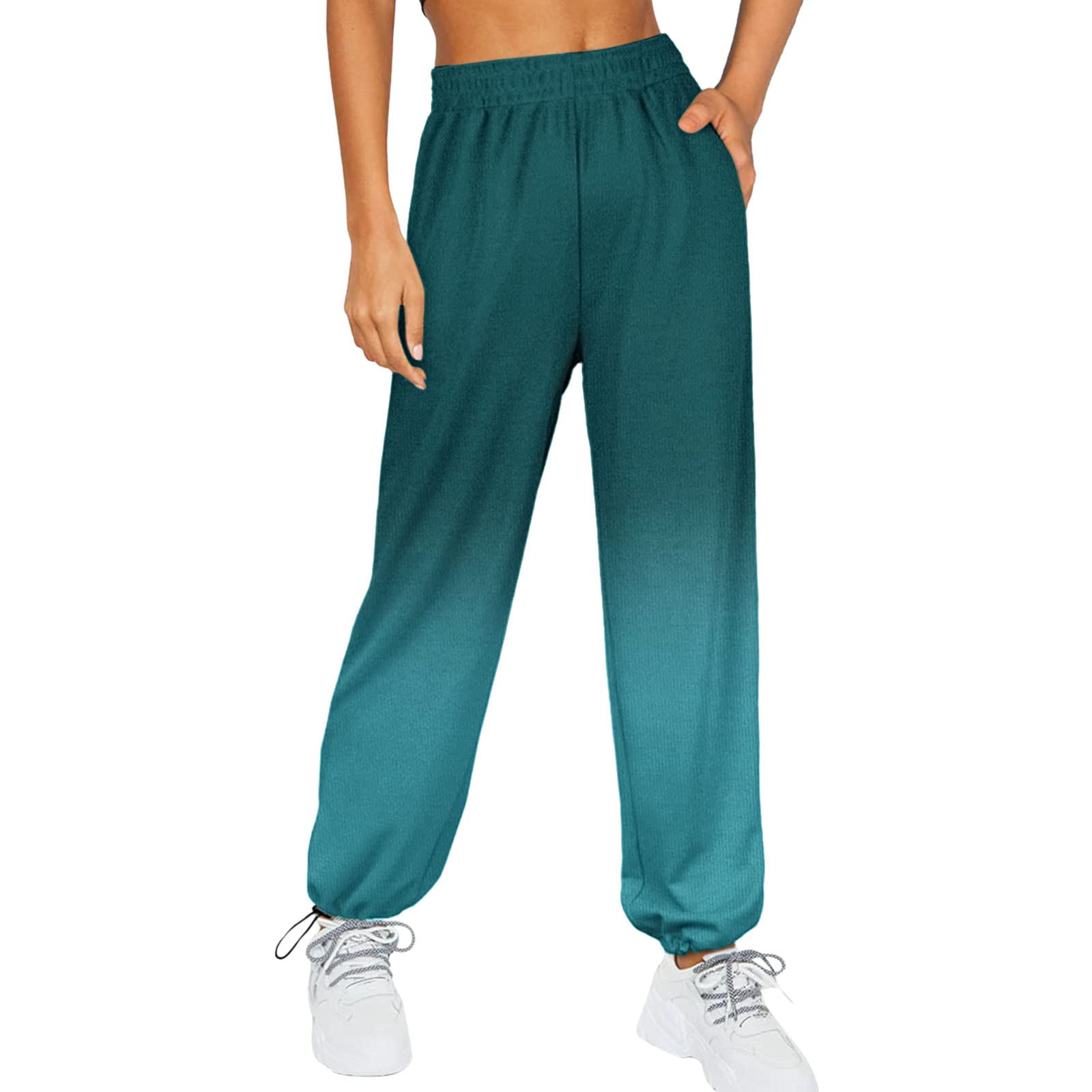 Women's Drawstring Sweatpants with Pockets - Butterfly Print Jogger Pants Elastic Waist Casual Lounge & Workout Pants Plus Size - Perfect for Yoga, Running, Travel & Home Comfort
