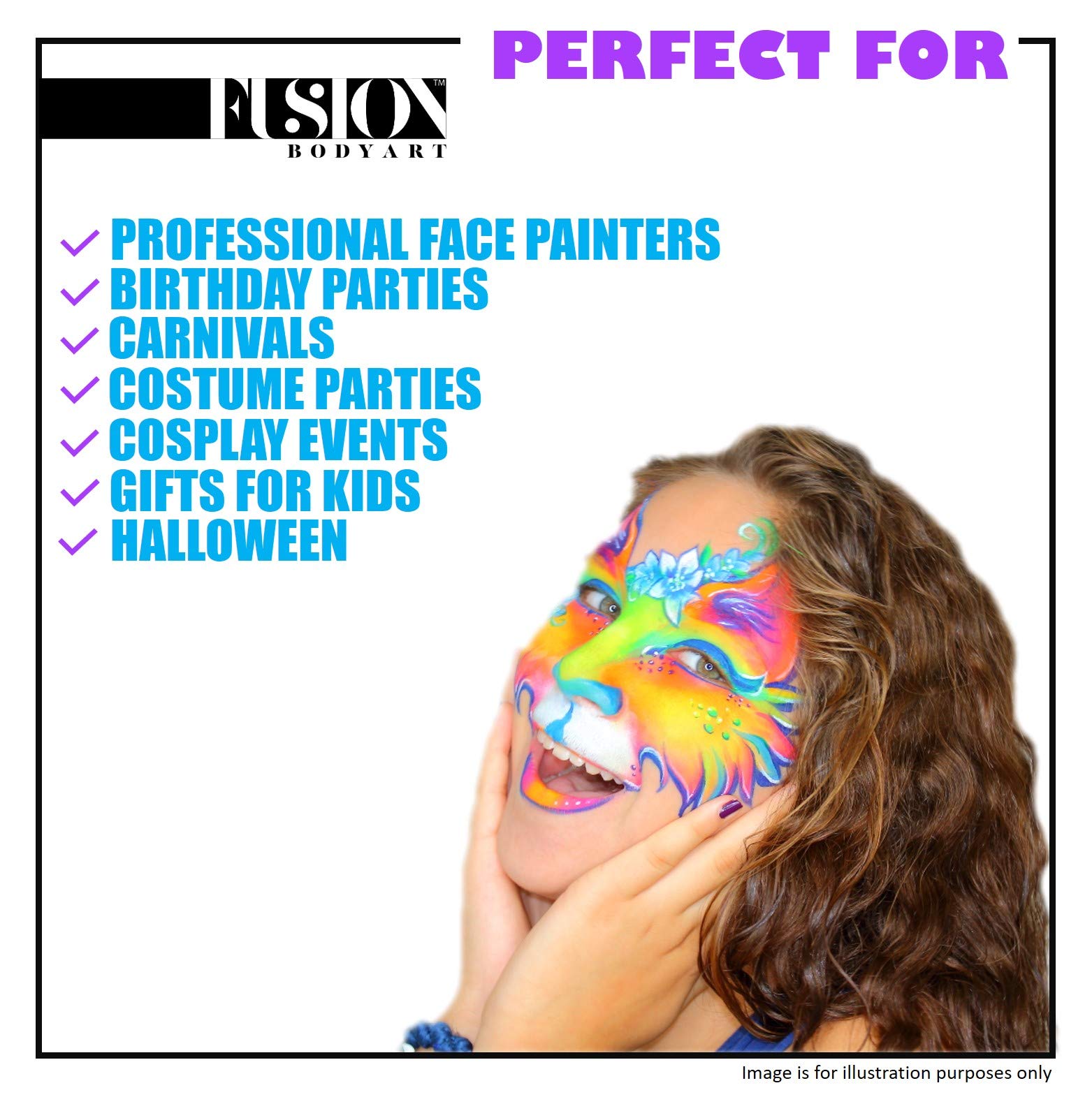 Fusion Body Art Pro Face Paint - Pearl Princess Pink (25g) | Professional Water Activated Shimmery Metallic Makeup Cake for Face & Body | Hypoallergenic, Non-Toxic, Vegan & Safe | Perfect for Halloween, Cosplay, Theater & Face Painting Parties