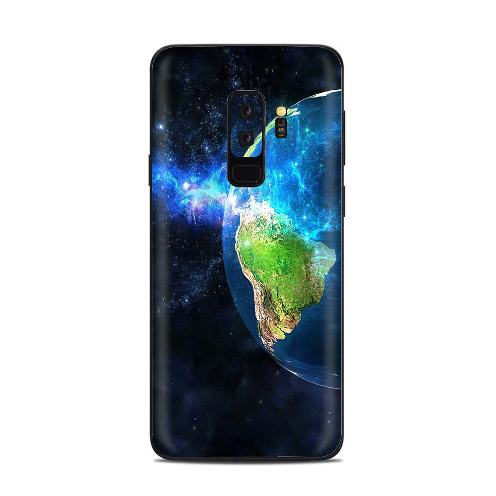 3D Earth Galaxy S9 Plus Skin Wrap - Protective Vinyl Decal Sticker for Samsung Galaxy S9+ Phone - Perfect for Travelers, Nature Lovers & Tech Enthusiasts