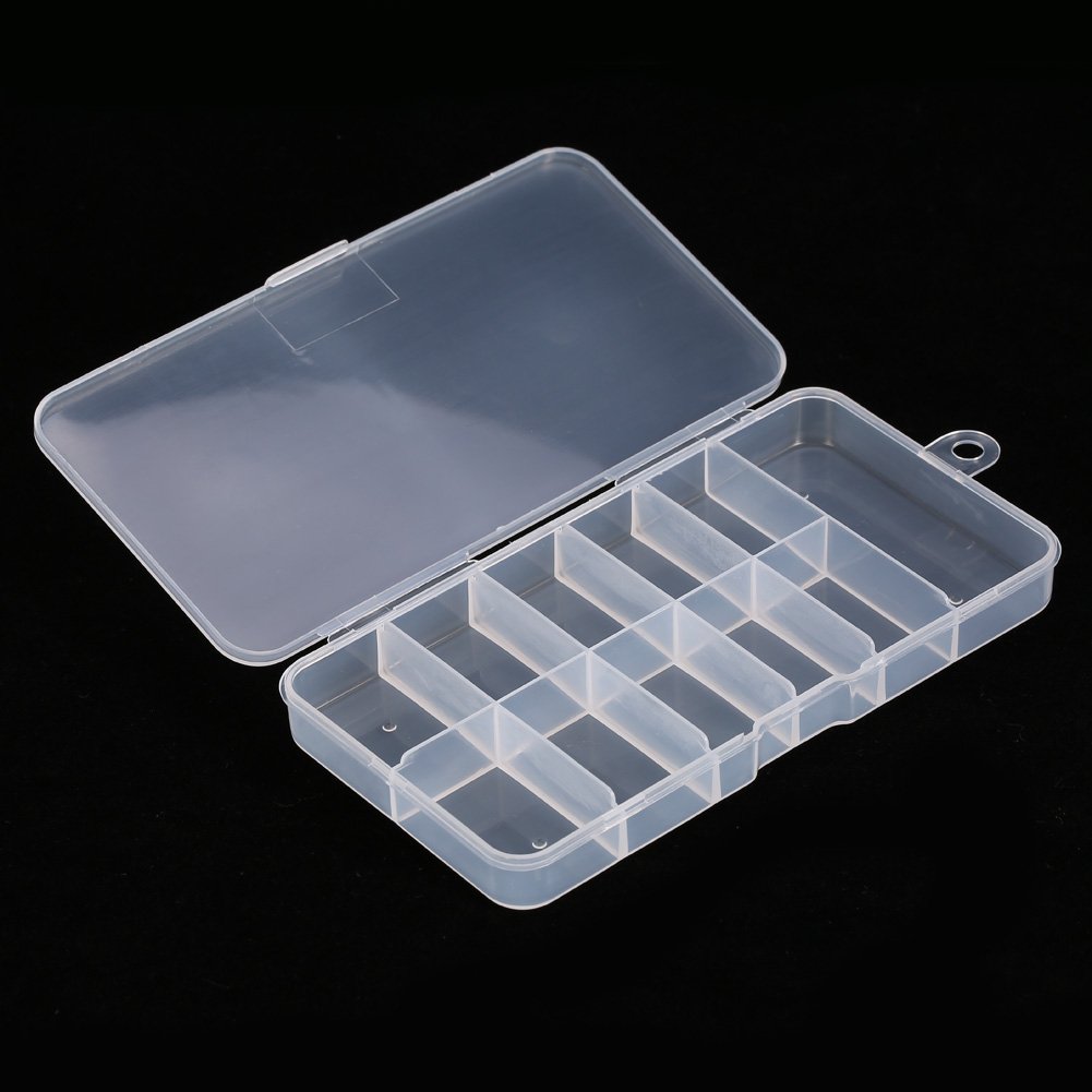 10 Grid Nail Art Storage Case - Empty Nail Tip Organizer Box for Salon & Home Use, Portable Nail Tools Container for Manicure, Pedicure & DIY Nail Art Accessories | Perfect for Professional Salons, Home Beauty Stations & Travel Nail Kits