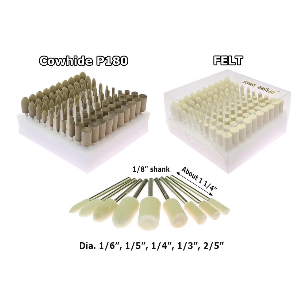100-Piece Mounted Points Grinding Head Set - 1/8