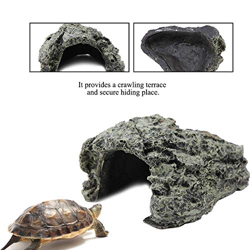 Tnfeeon Reptile Hideout Cave - Natural Terrarium Decor for Lizards, Snakes & Geckos - Waterproof Shelter Box for Aquarium & Reptile Habitat (Small) - Perfect for Desert, Jungle & Forest Terrarium Setups