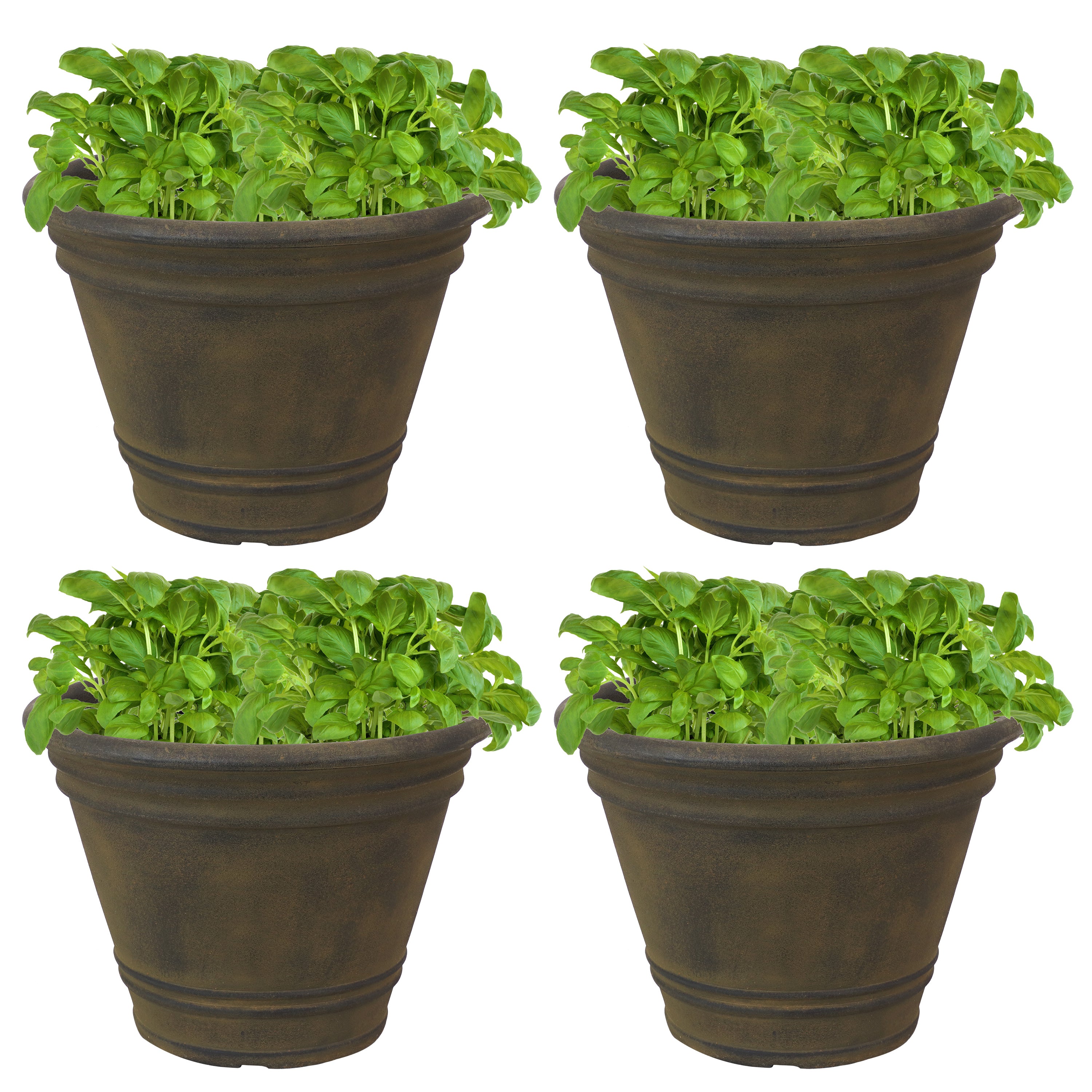 Sunnydaze Franklin Polyresin Outdoor Flowerpot Planter - Decorative Garden Pot for Plants, Flowers & Herbs - Perfect for Patio, Balcony & Backyard Decor
