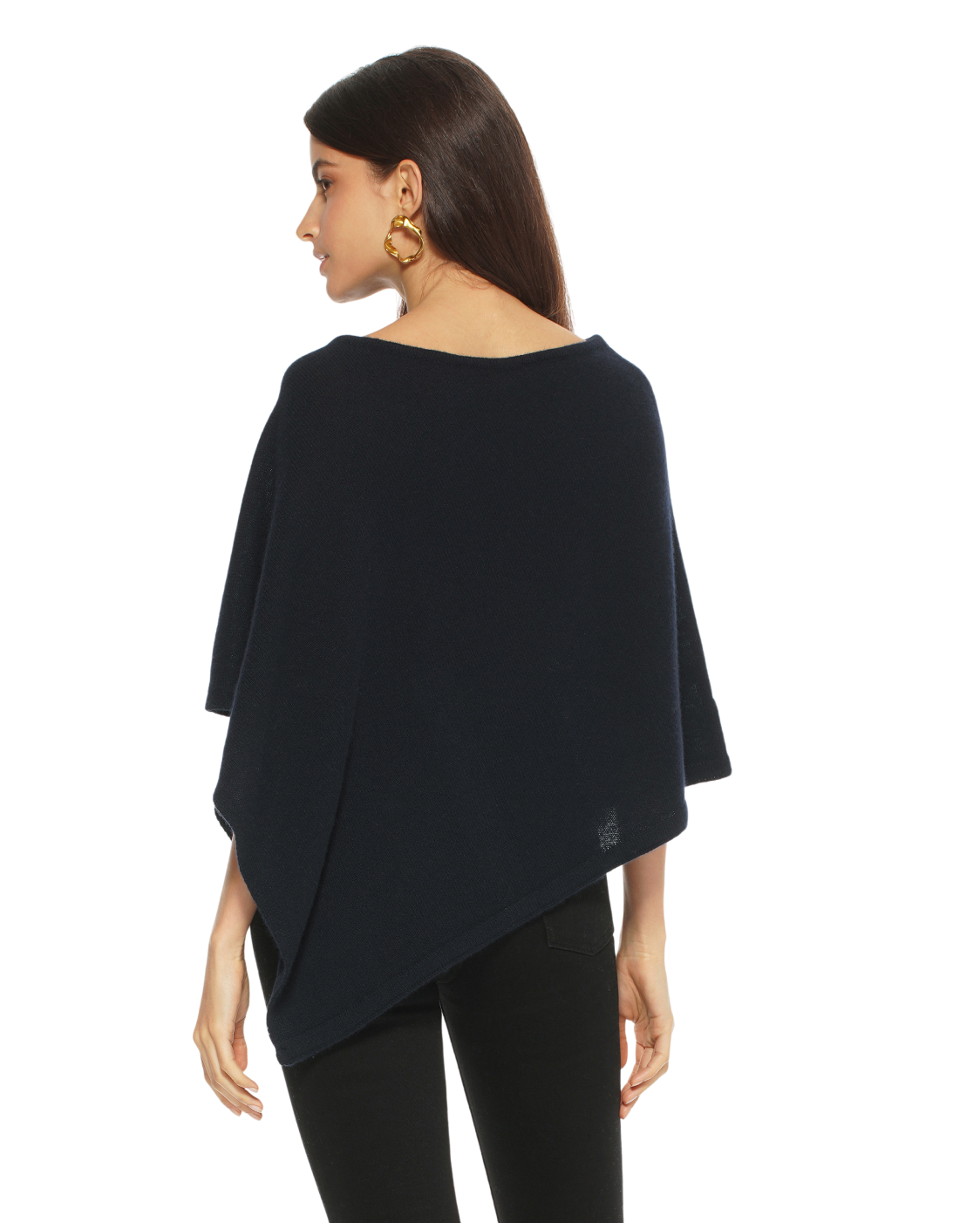 Luxury Women's Pure Cashmere Capelet Poncho - Soft & Warm Night Blue Shawl Wrap for Fall & Winter | Perfect for Office, Evening Parties & Travel