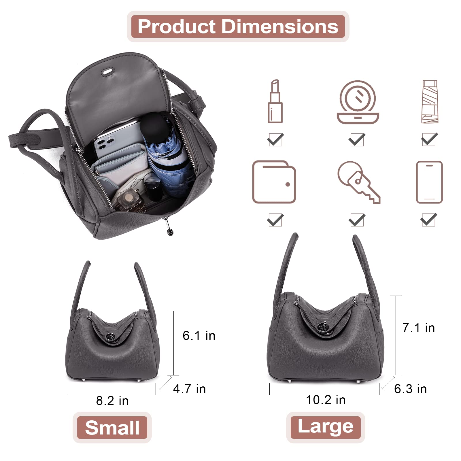 POPSEWING DIY Leather Tote Bag Kit for Women - Luxury Handmade Shoulder Bag, Personalized Crossbody Purse, Unique Gift for Girlfriend (Large, Brown) - Perfect for Crafting, Birthday Presents & Romantic Gifts