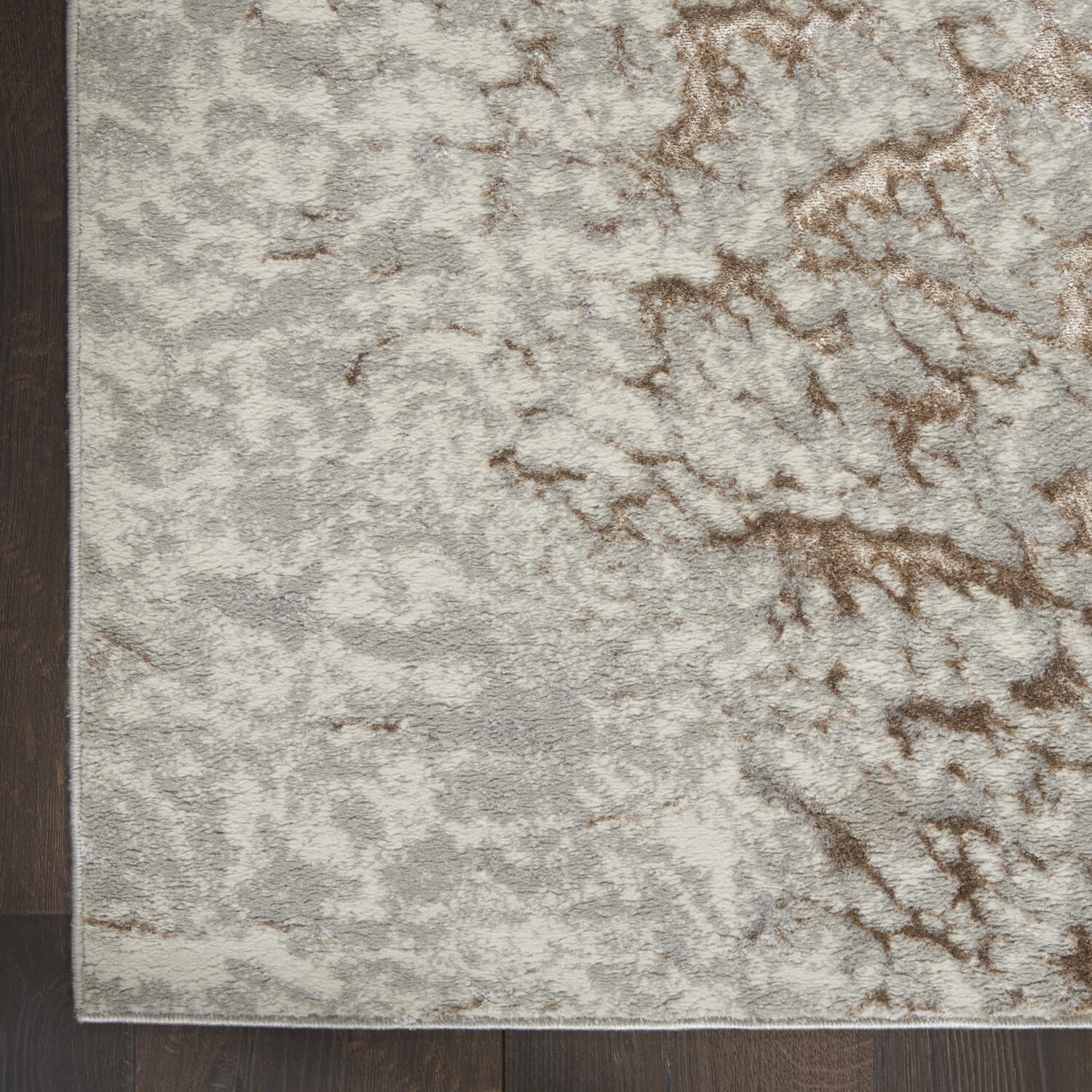 Metallic Glam Grey Mocha 8x10 Area Rug - Easy to Clean, Non-Shedding, Stain Resistant for Bedroom, Living Room, Dining Room & Kitchen | Modern Home Decor for Stylish Spaces