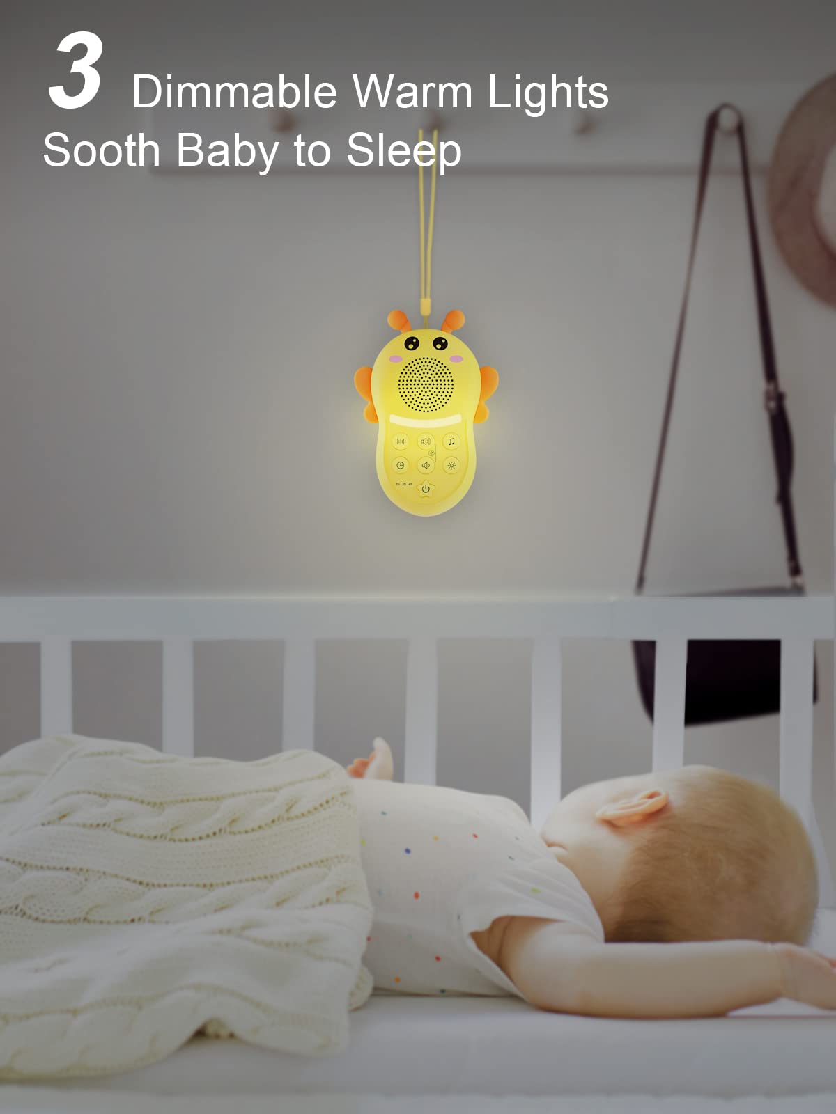 Portable White Noise Machine for Babies & Kids - Rechargeable Baby Sound Machine with Night Light, Sleep Soother & Lullabies | Perfect for Nursery, Travel & Baby Shower Gifts