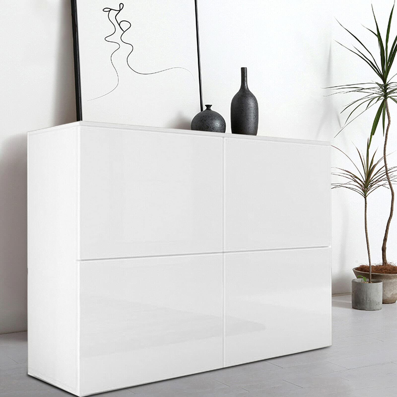 Adjustable Color Storage Cabinet - Modern Multifunctional Home Organizer with 4 Drawers for Living Room, Bedroom & Office - Space Saving Furniture for Clothes, Toys & Home Essentials