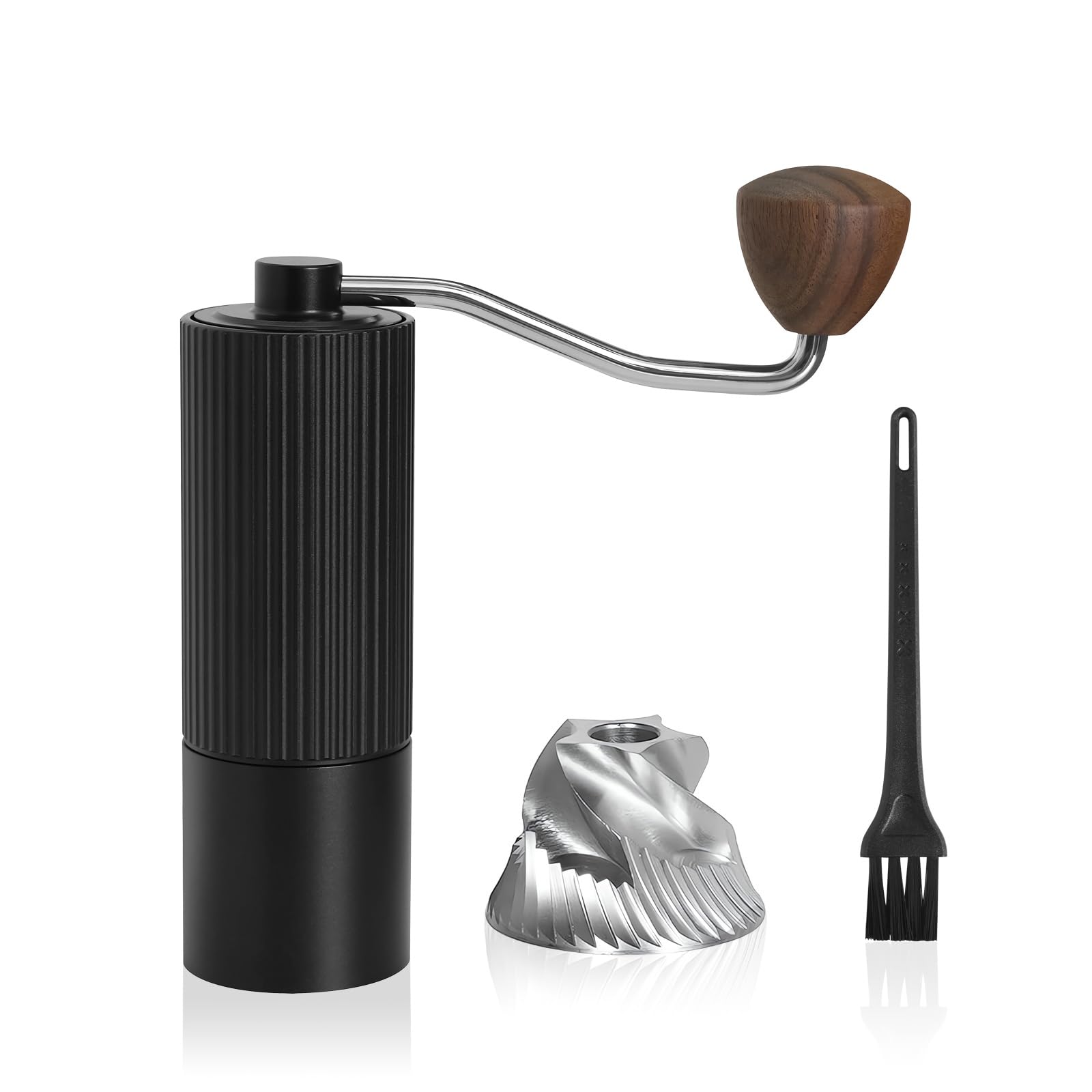 Premium Manual Coffee Grinder - 25g CNC Stainless Steel Conical Burr, Adjustable Settings for Espresso, Drip Coffee & French Press | Portable for Home, Office & Camping Use (Black) | Perfect for Coffee Enthusiasts & Outdoor Adventures