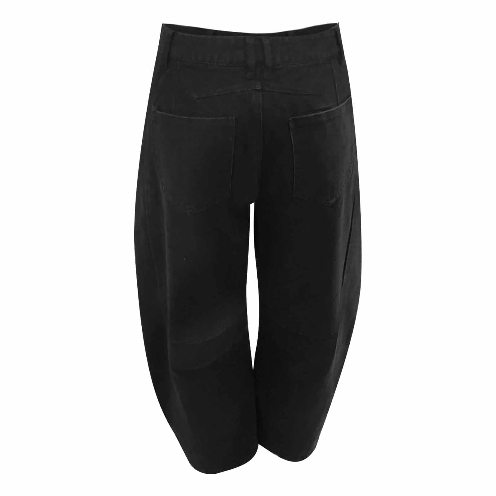 Jiemuxiu Women's Baggy Barrel Jeans - Mid Rise Wide Leg Loose Y2K Cropped Denim Pants with Pockets for Summer 2024 | Trendy Streetwear & Casual Outfit