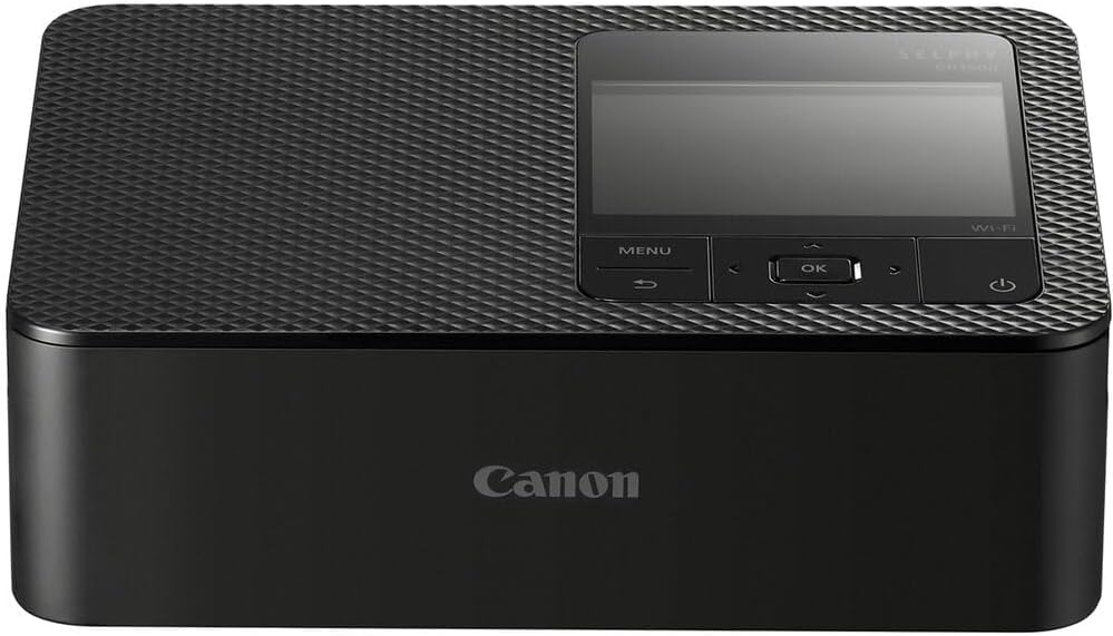 Canon Selphy CP1500 Wireless Compact Photo Printer with KP-108IN Ink Paper Set, Deluxe Photo Album, Hard Case & Cleaning Cloth (Black) - Perfect for Home Printing, Travel & Gift Giving