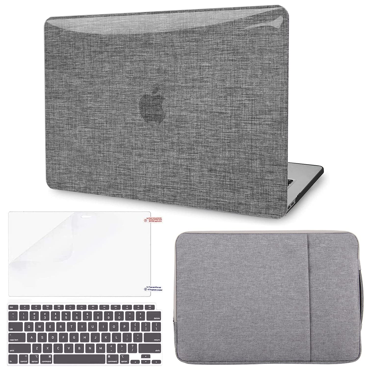 G JGOO MacBook Air 13 Inch Case (2022-2018) - Hard Shell Protective Cover with Laptop Sleeve, Keyboard Cover & Screen Protector - Compatible with M1 A2337 A2179 A1932 Models - Perfect for Work, Travel & School Use