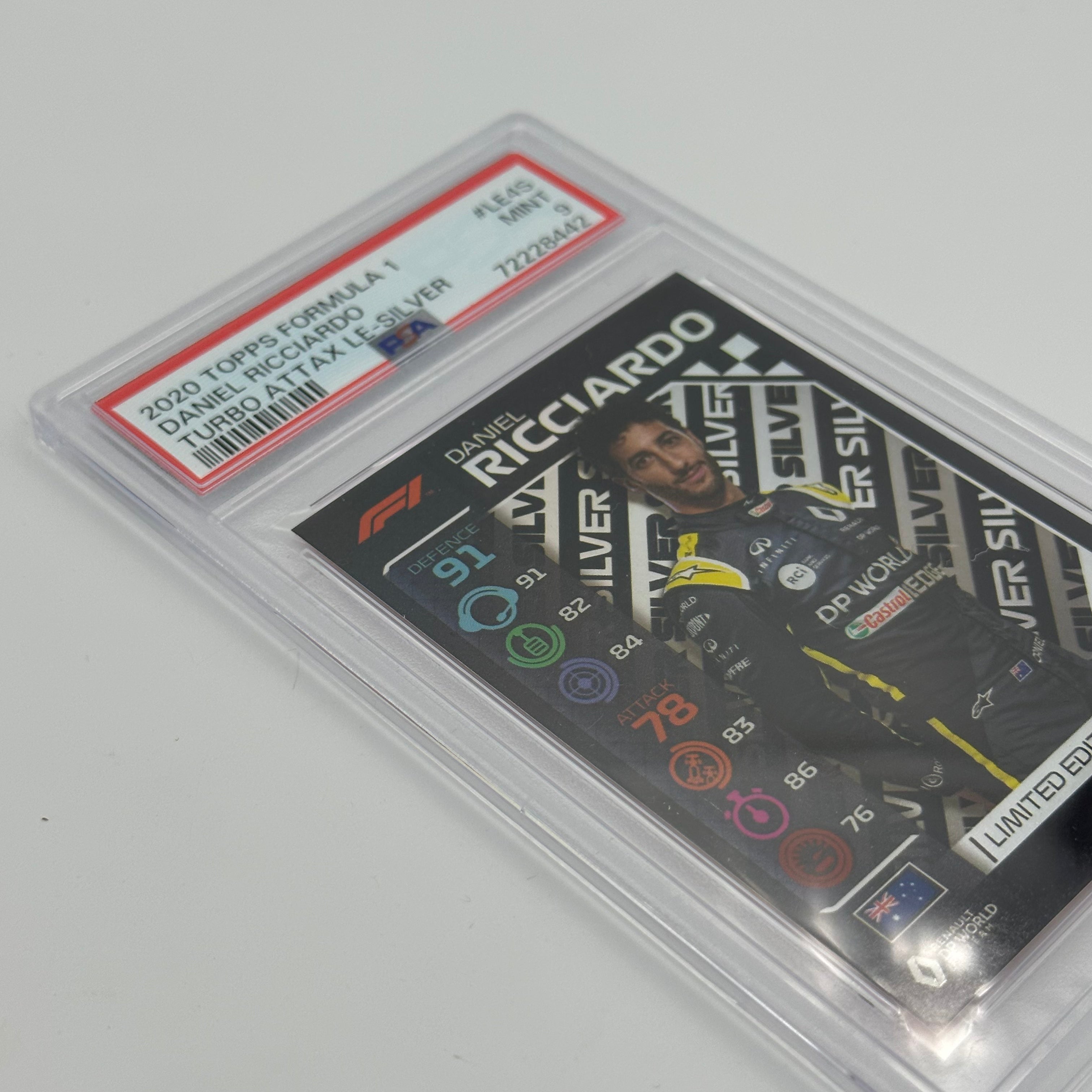 PSA 9 Graded Daniel Ricciardo #LE4S Limited Edition Silver F1 Racing Card - Perfect for Collectors, Sports Memorabilia & Formula 1 Fans