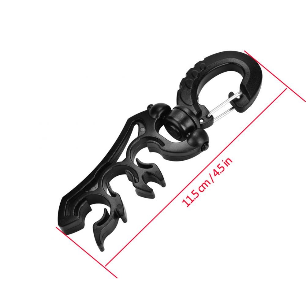 Premium Stainless Steel Diving Hose Holder with Clip Buckle Hook - Secure Snorkeling & Scuba BC Hose Organizer (Black) - Perfect for Underwater Adventures, Hookah Diving & Marine Equipment Storage