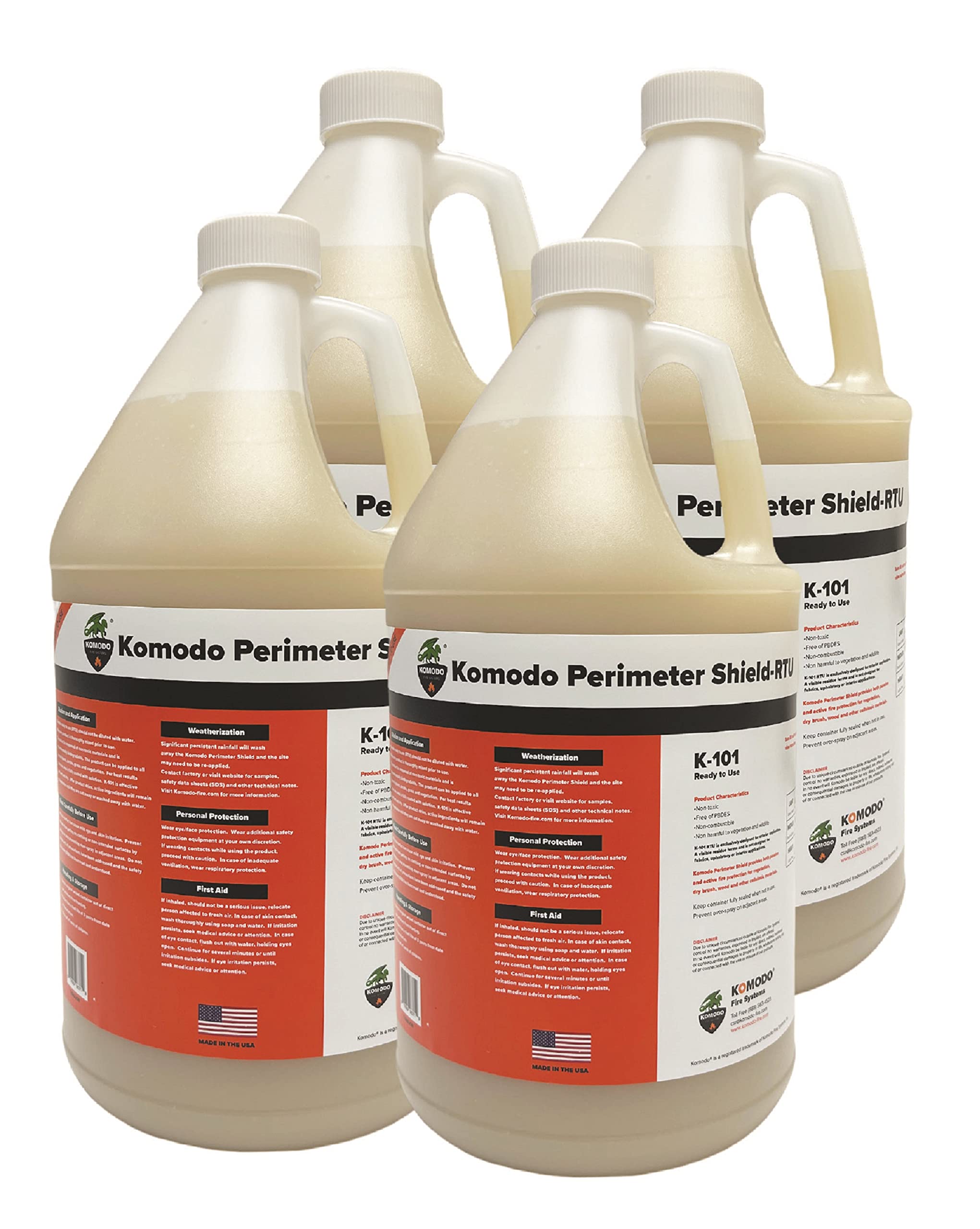 Komodo Home Fire Prevention - 4 Gallons Pre-Mixed Advanced Wildfire Protection, Ready-to-Use Defensible Space Fire Retardant - Made in USA | Protect Homes, Gardens & Landscapes from Wildfires