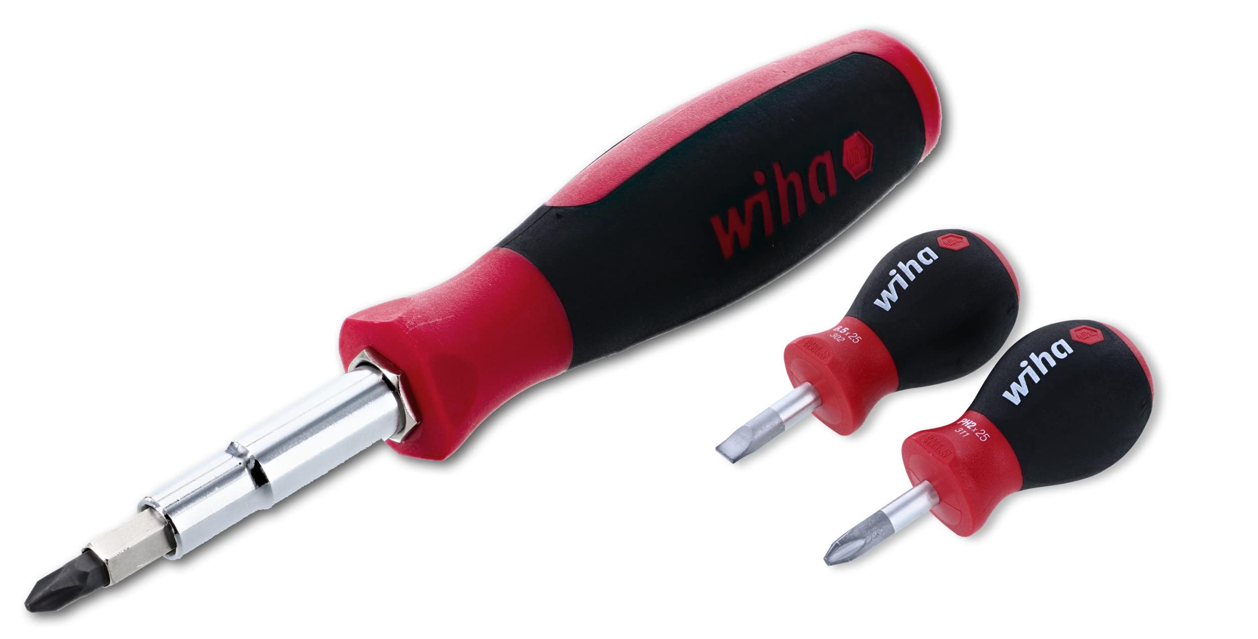 Wiha 77891 11-in-1 Multi-Driver with SoftFinish Handle & 31191 Stubby Screwdriver Set - Phillips #2 and Slotted 5.5mm - Perfect for Home Repairs, Electronics, and DIY Projects