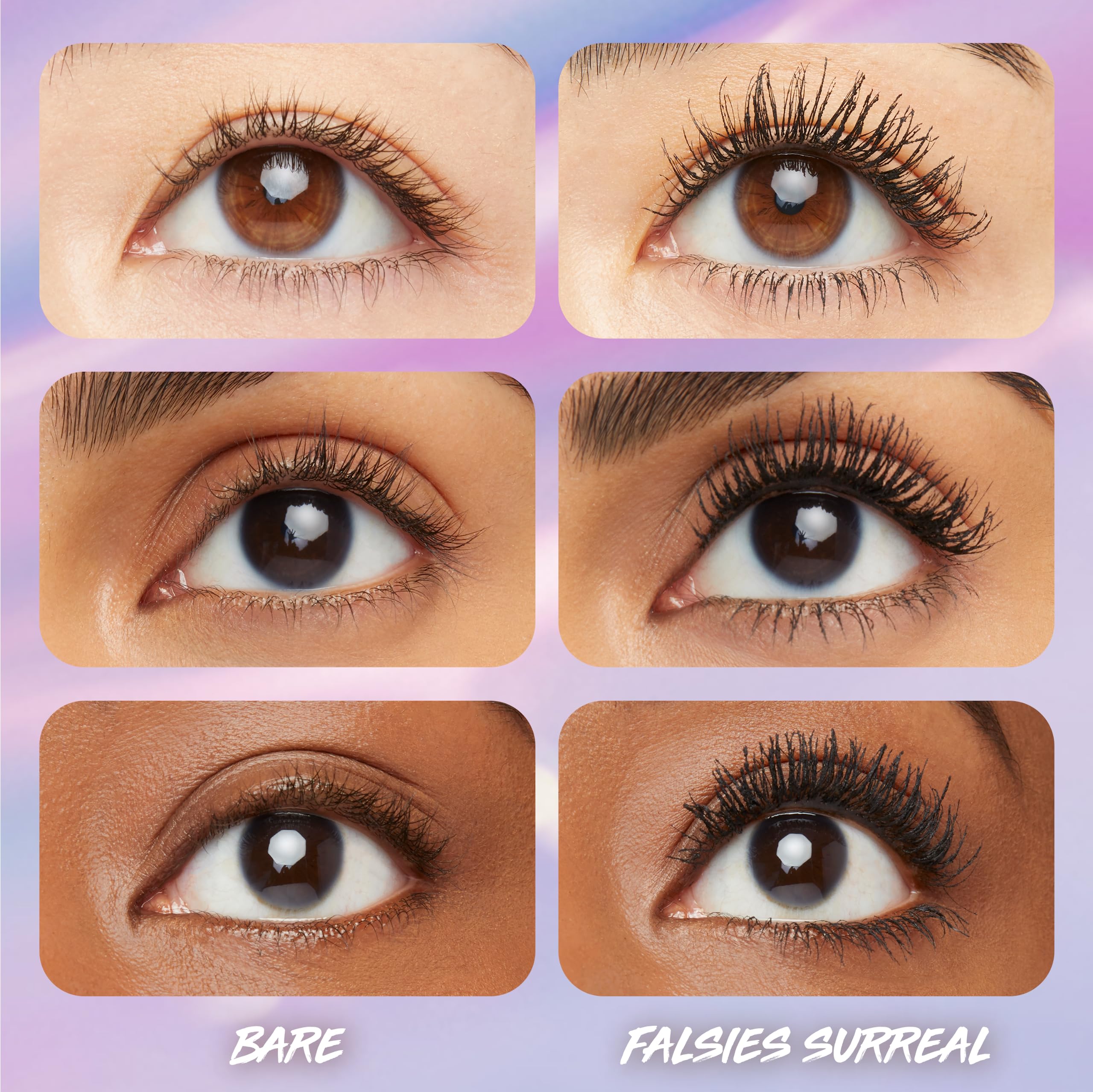 Maybelline The Falsies Surreal Extensions Waterproof Mascara - Volumizing & Lengthening Makeup for Dramatic Lashes, Very Black (1 Count) | Perfect for Everyday Wear, Date Night & Special Occasions