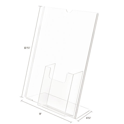Premium Slanted Acrylic Sign Holder with Front Storage Pocket - 9