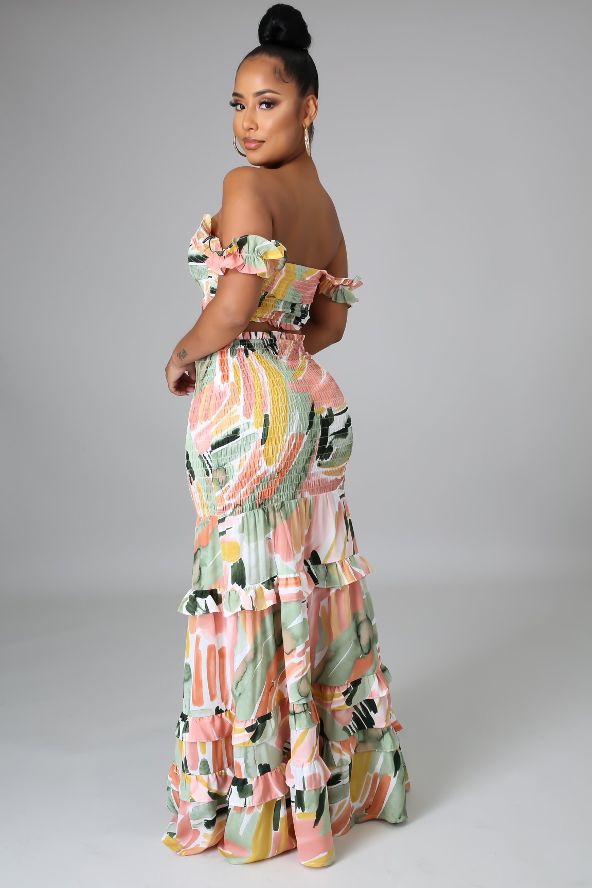 Stylish The Palms Skirt Set for Women - Summer Floral Print Two Piece Outfit | Perfect for Beach Vacations, Date Nights & Casual Wear