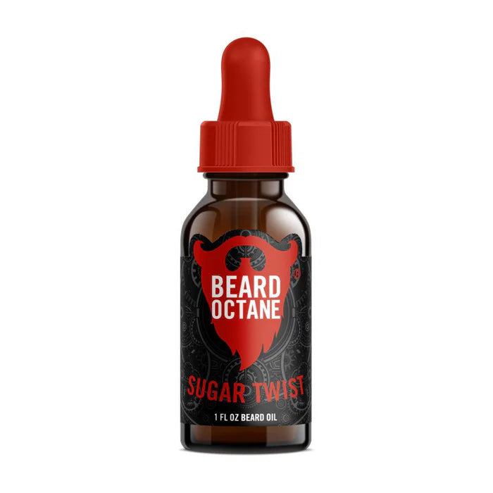 Beard Octane Sugar Twist Beard Oil - Warm Vanilla Bean, Sugar Cookies & Suede Scent | Moisturizing & Conditioning for Men | Perfect for Daily Grooming & Special Occasions