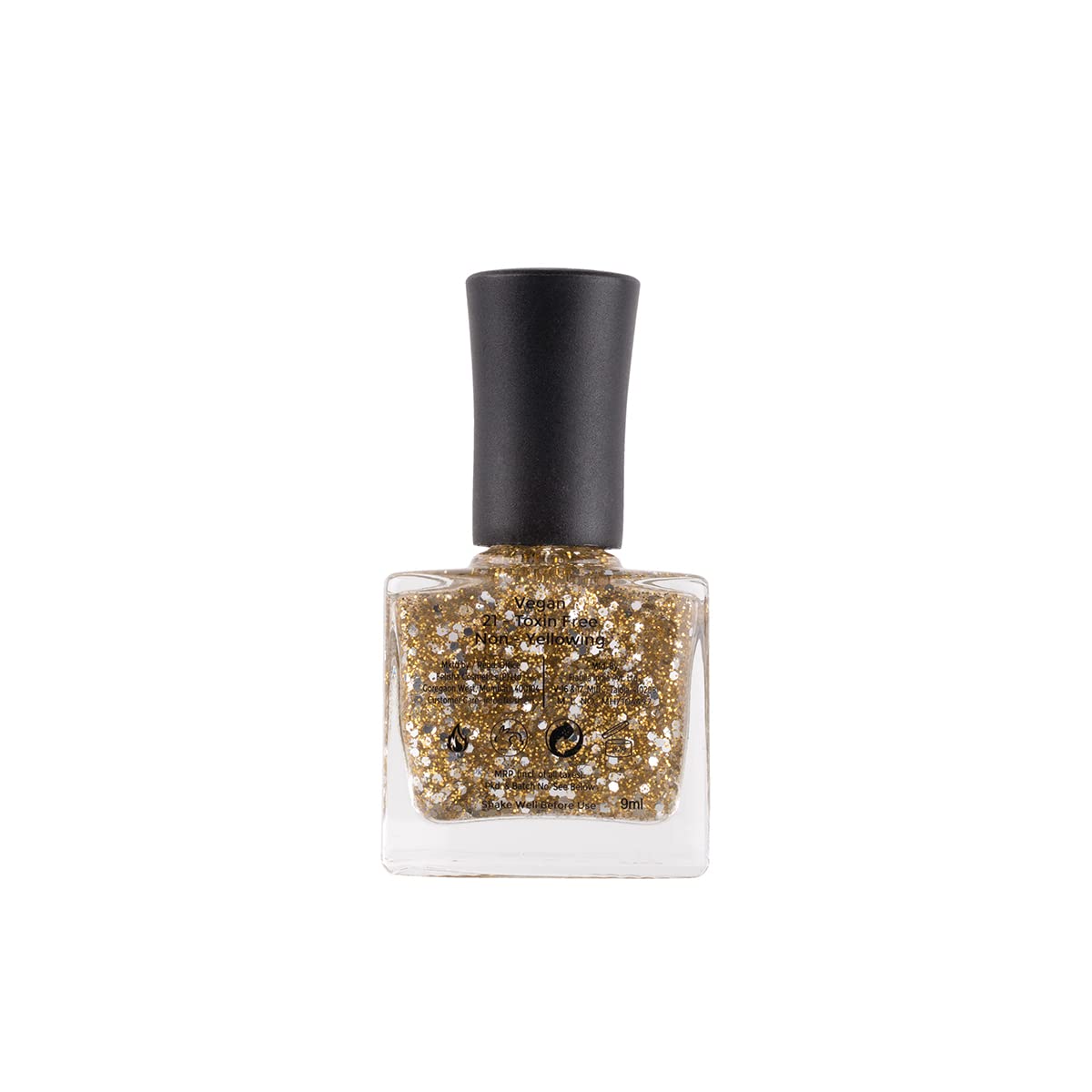 Color Fx New York Hyper-Gloss Top Coat - Non UV Gel Nail Polish for Women | Transparent & Gold Glitter Finish | 21 Toxin-Free, Long-Lasting Clear Nail Paint (9ml) | Perfect for Manicures, Pedicures & Nail Art