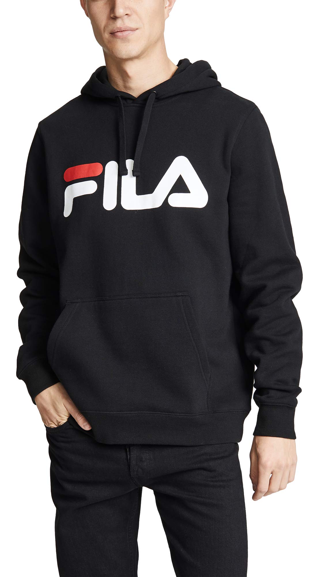 Fila Men's Fiori Hoodie - Lightweight Fleece Pullover with Front Pocket | Casual Streetwear for Running, Gym & Everyday Wear